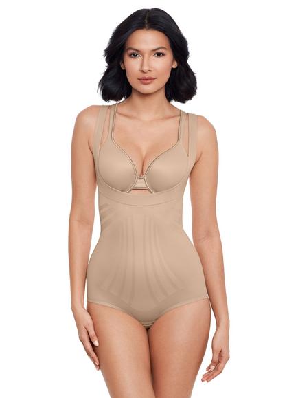Miraclesuit Lycra® FitSense Firm Tummy Control Torsette Bodysuit, Warm Beige