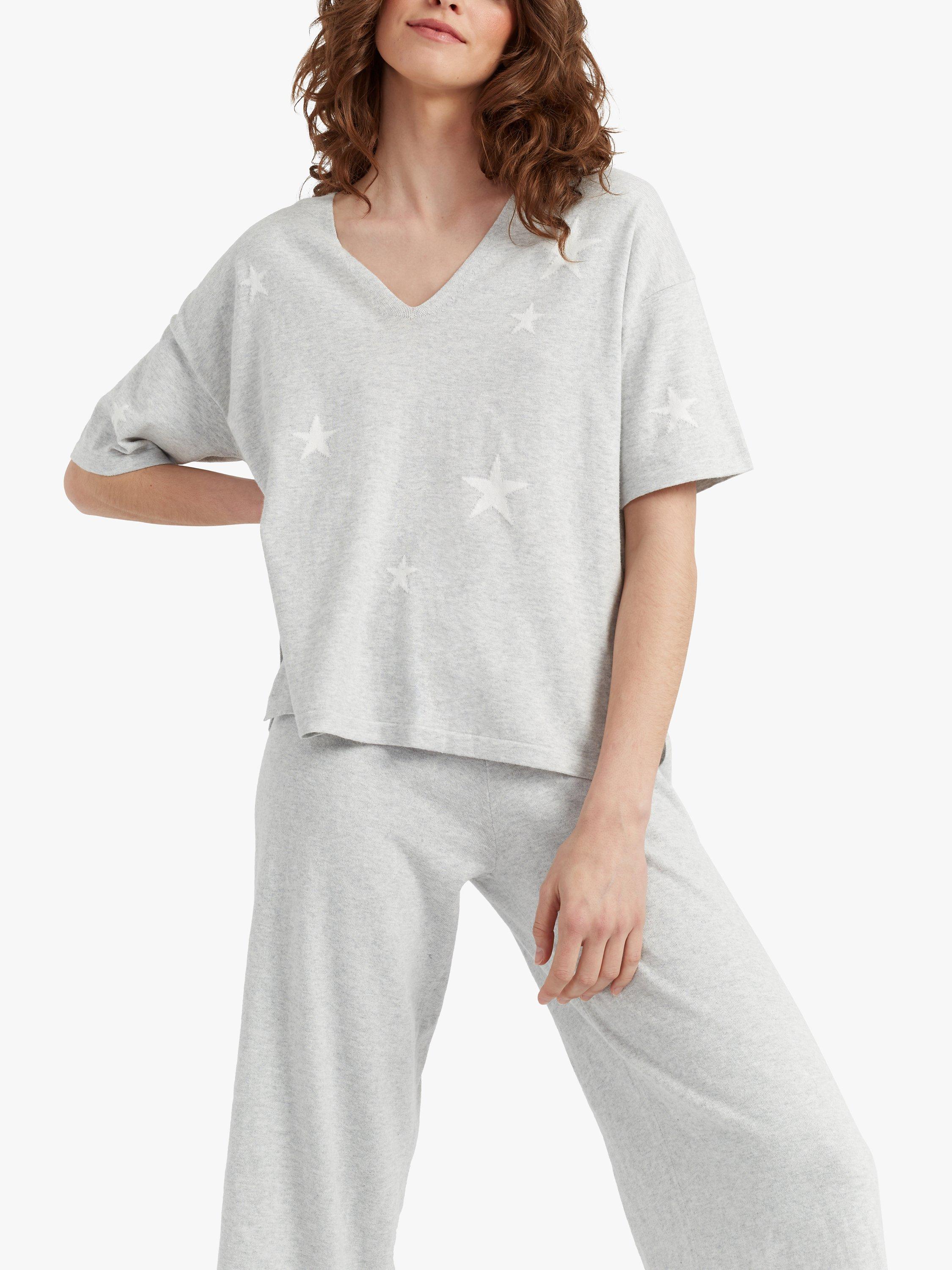Chinti & Parker Cotton Star T-Shirt, Grey Marl/Cream