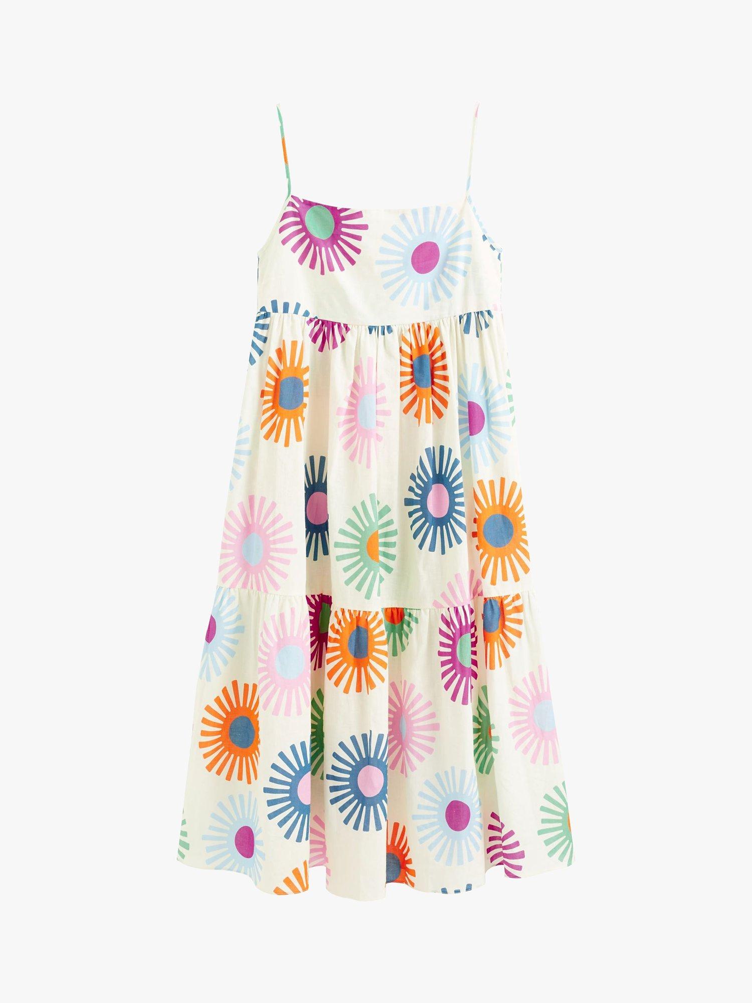 Product image 3 of 5, which shows Chinti & Parker Soleil Linen Blend Midi Sun Dress, Cream/Multi, 6