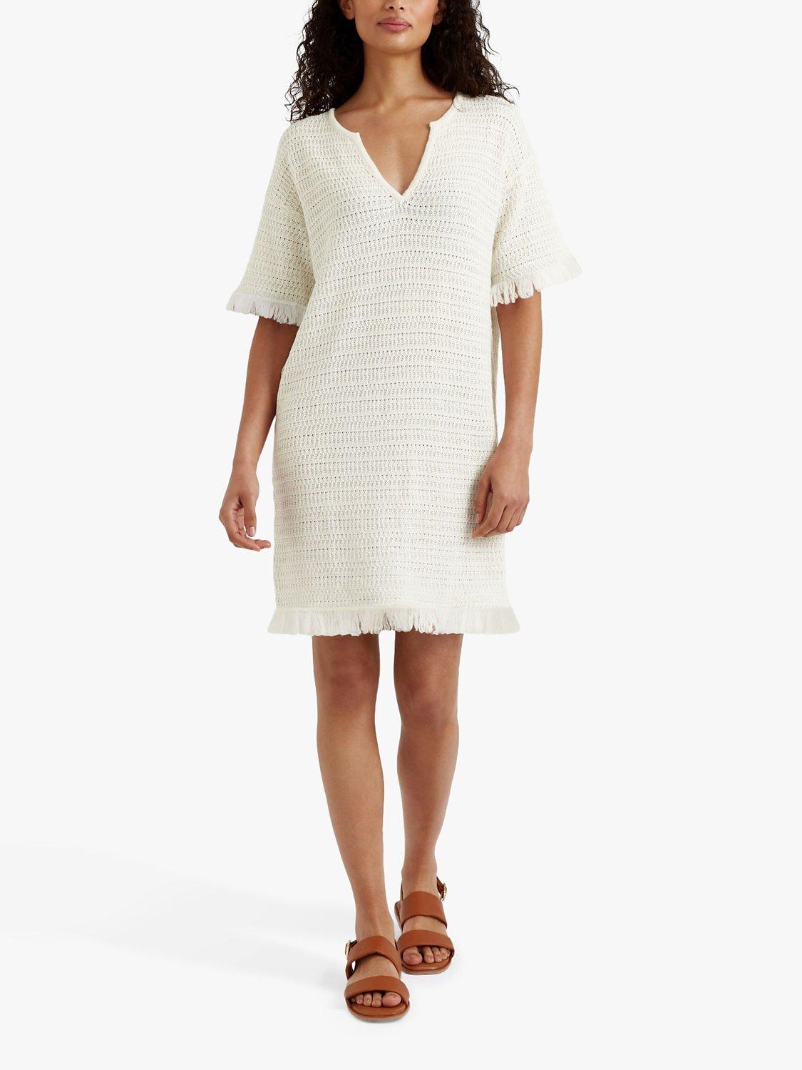 Product image 1 of 5, which shows Chinti & Parker Mykonos Cotton Linen Blend Kaftan Dress, Cream, XS