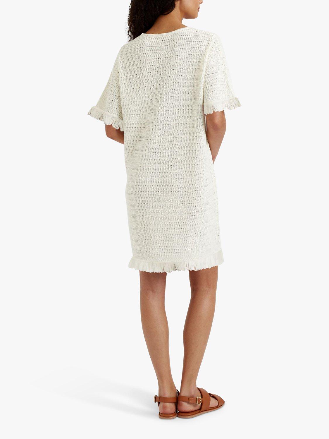 Product image 2 of 5, which shows Chinti & Parker Mykonos Cotton Linen Blend Kaftan Dress, Cream, XS
