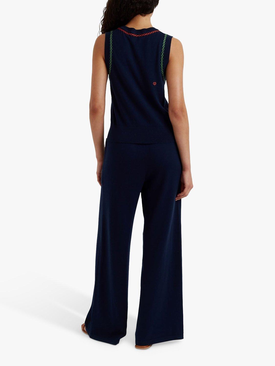 Product image 2 of 4, which shows Chinti & Parker Santorini Cashmere Blend Vest, Navy, XS