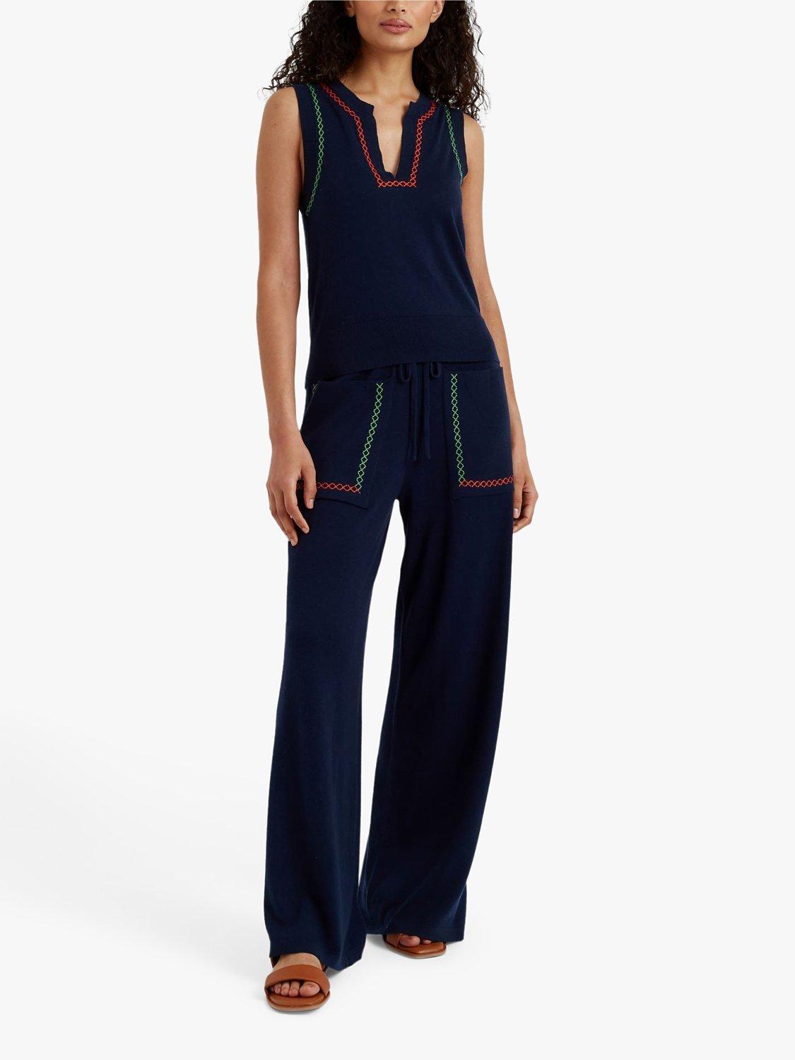 Product image 3 of 4, which shows Chinti & Parker Santorini Cashmere Blend Vest, Navy, XS
