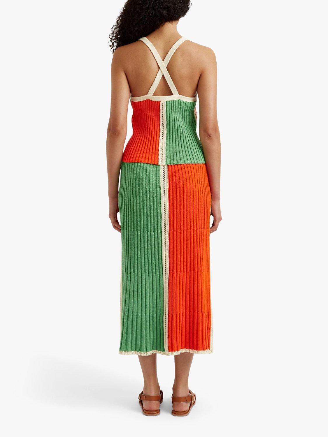 Product image 2 of 6, which shows Chinti & Parker Riveria Top, Green/Orange, XS