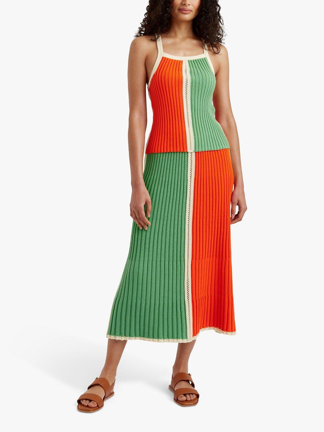 Product image 3 of 6, which shows Chinti & Parker Riveria Top, Green/Orange, XS