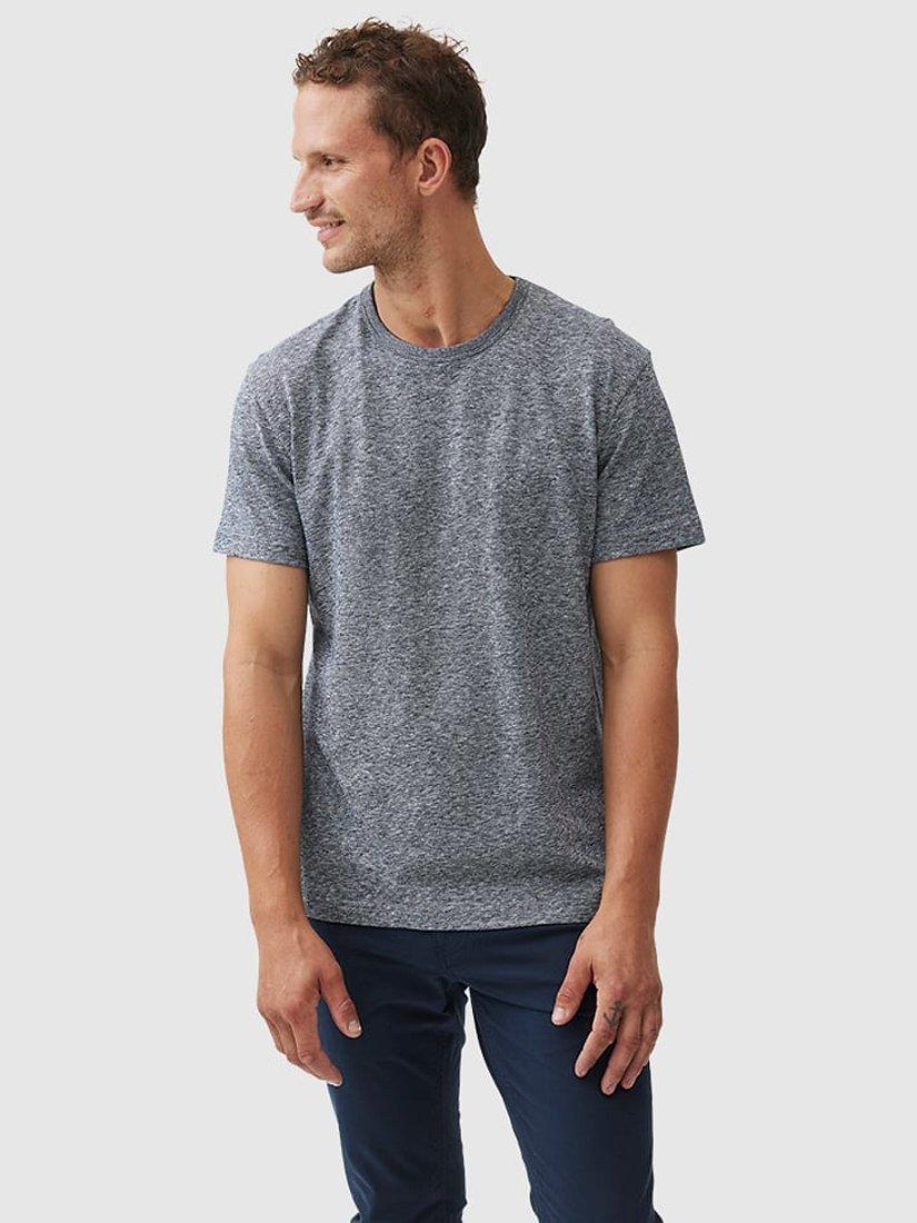 Product image 1 of 6, which shows Rodd & Gunn Fairfield Cotton Linen Slim Fit T-Shirt, Denim, XS