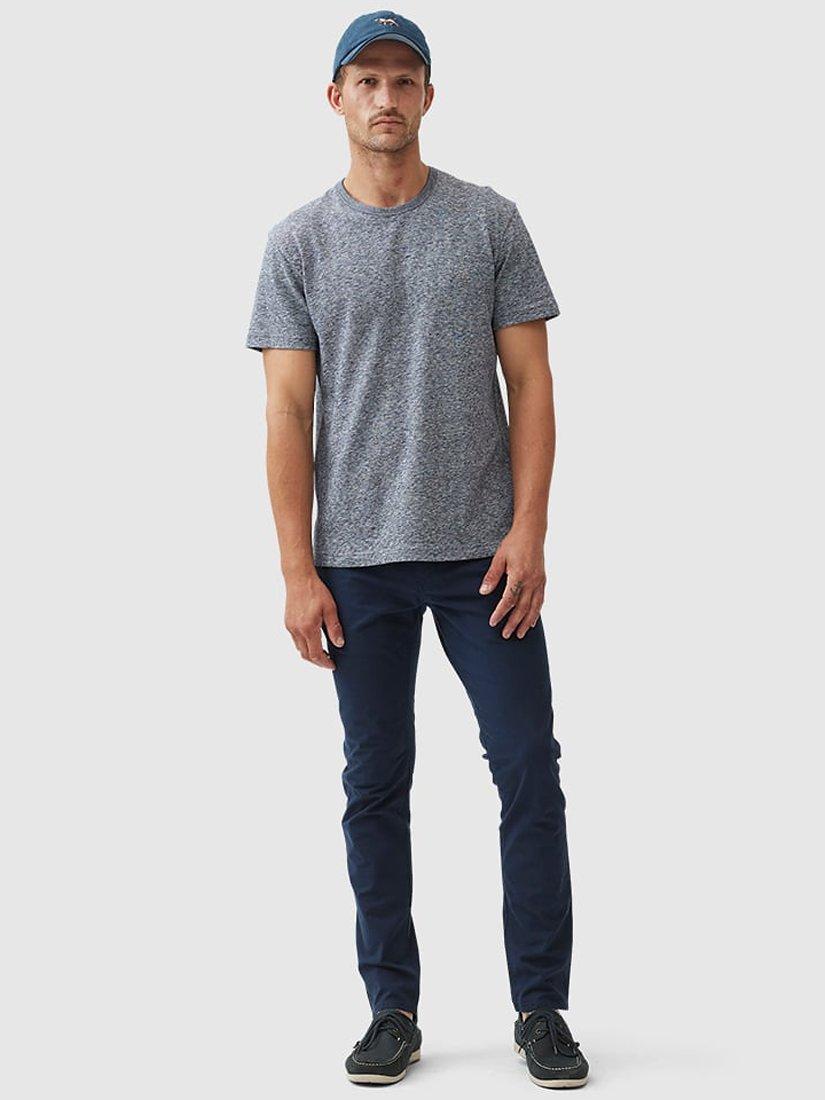 Product image 3 of 6, which shows Rodd & Gunn Fairfield Cotton Linen Slim Fit T-Shirt, Denim, XS