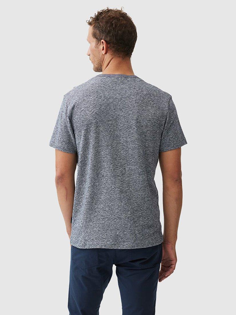Product image 4 of 6, which shows Rodd & Gunn Fairfield Cotton Linen Slim Fit T-Shirt, Denim, XS