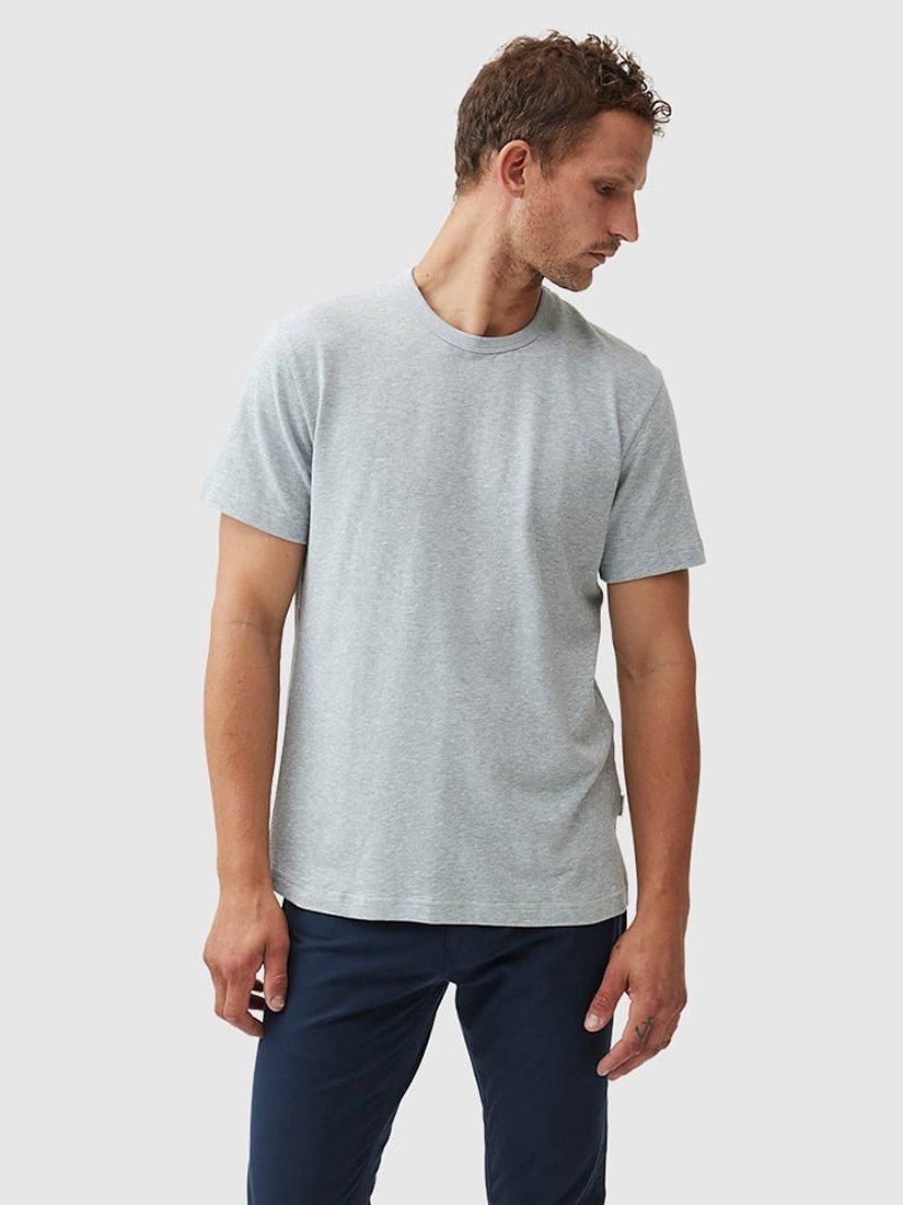 Product image 1 of 6, which shows Rodd & Gunn Fairfield Cotton Linen Slim Fit T-Shirt, Ash, XS
