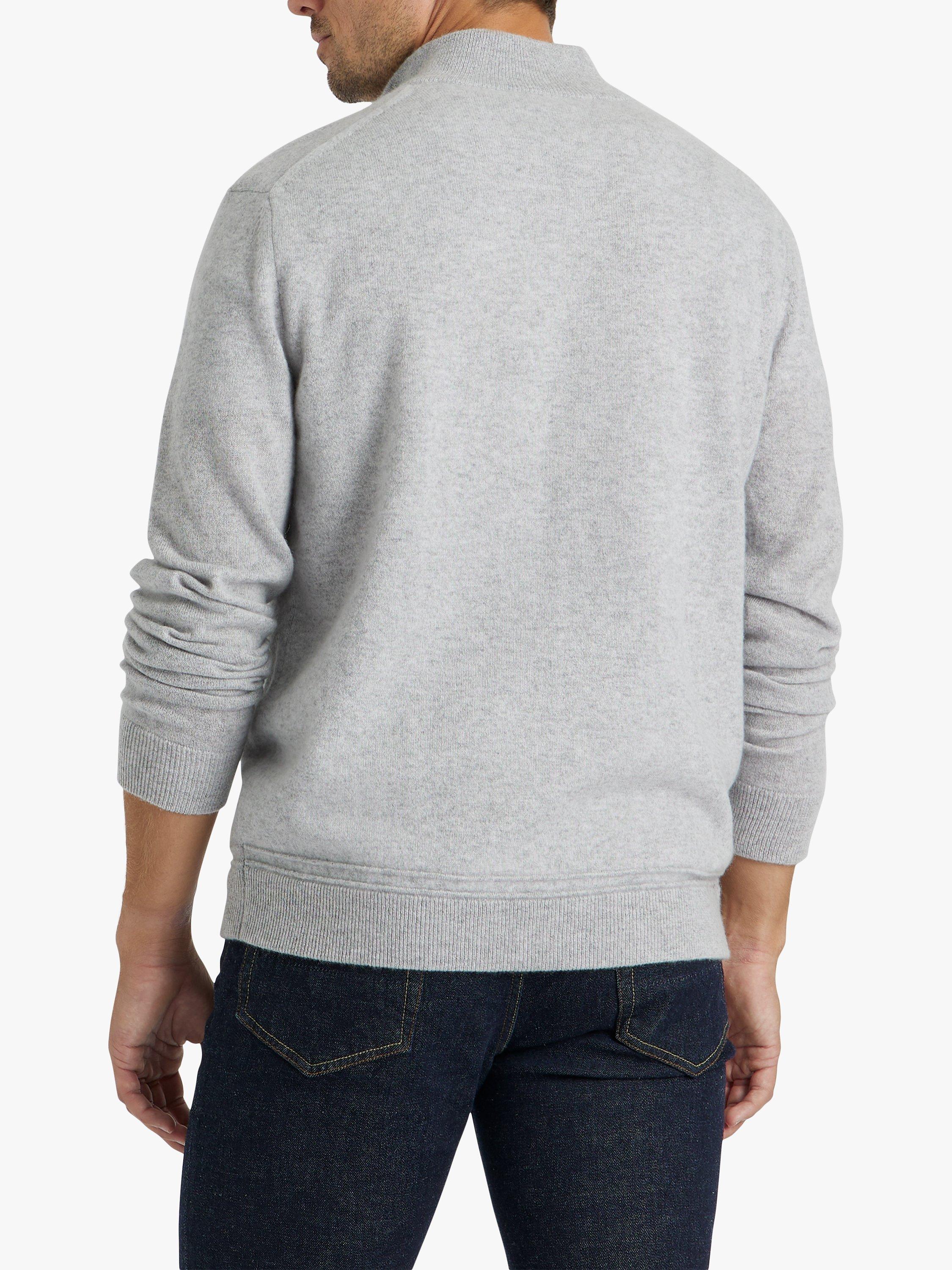 Product image 3 of 6, which shows SPOKE Cashmere Half Zip Slim Fit Jumper, Grey, S Short