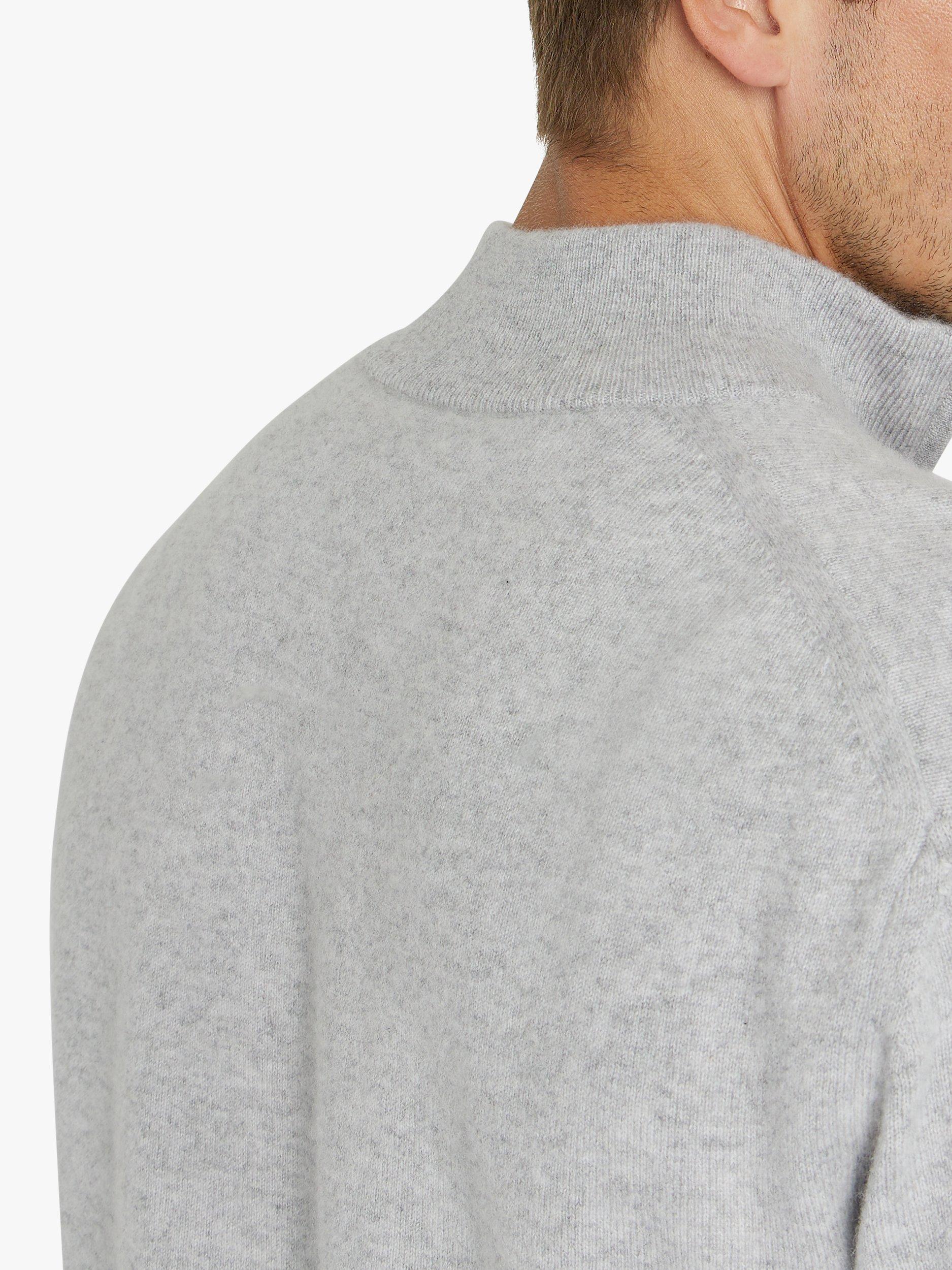 Product image 6 of 6, which shows SPOKE Cashmere Half Zip Slim Fit Jumper, Grey, S Short