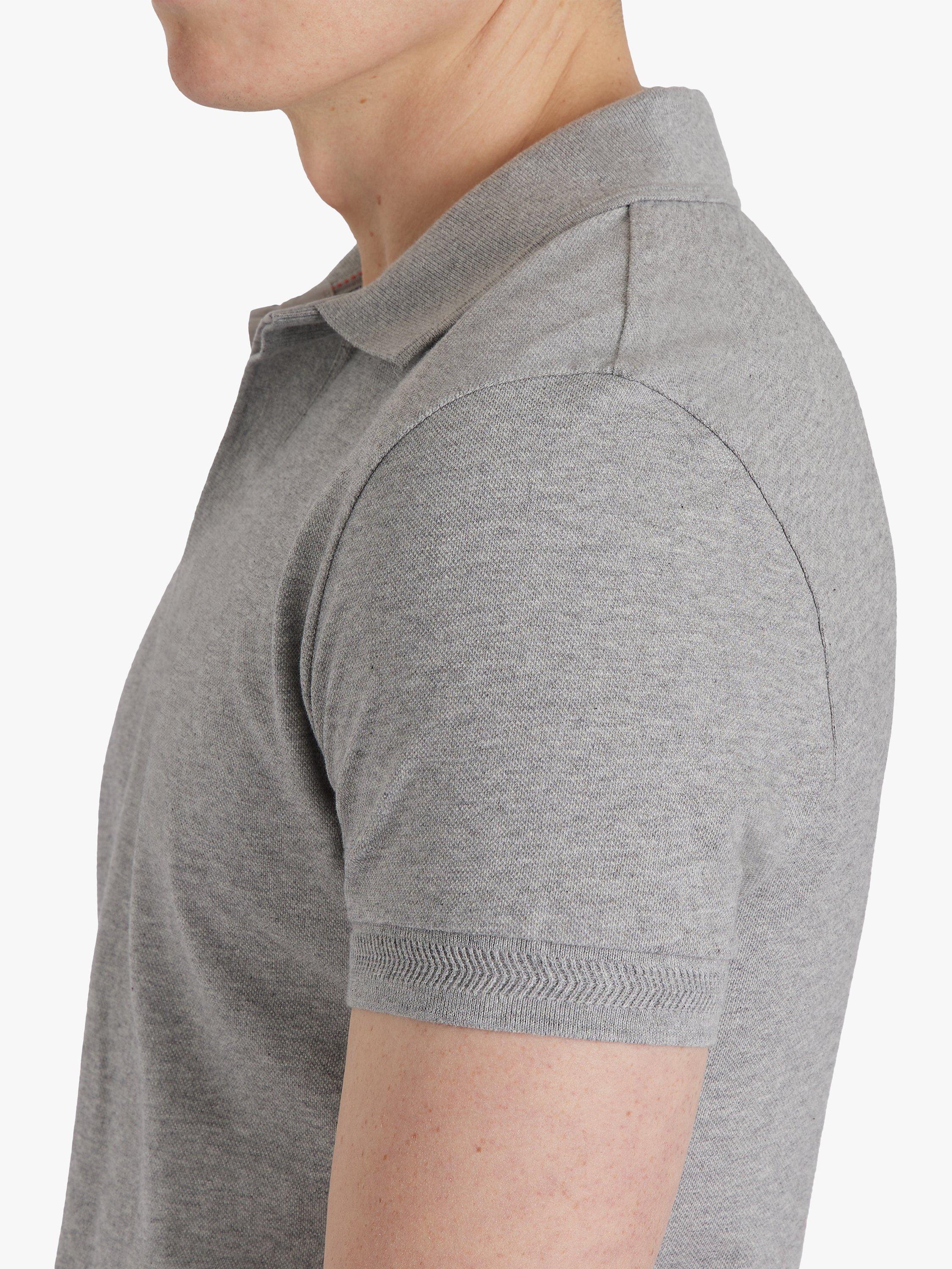 Product image 5 of 6, which shows SPOKE Organic Polo Straight Fit Shirt, Grey Marl, S Regular