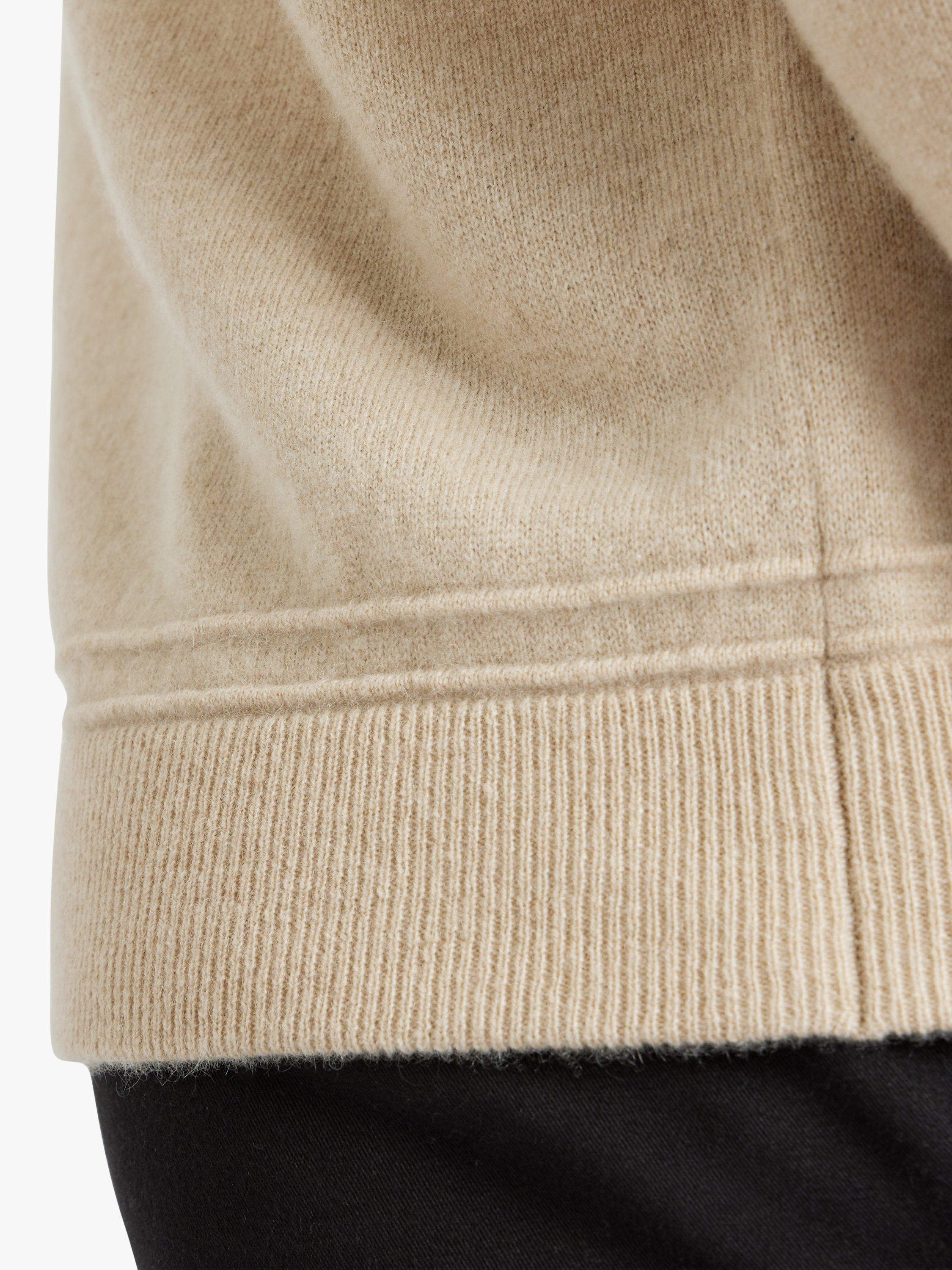 Product image 5 of 6, which shows SPOKE Cashmere Half Zip Slim Fit Jumper, Oatmeal, S Short