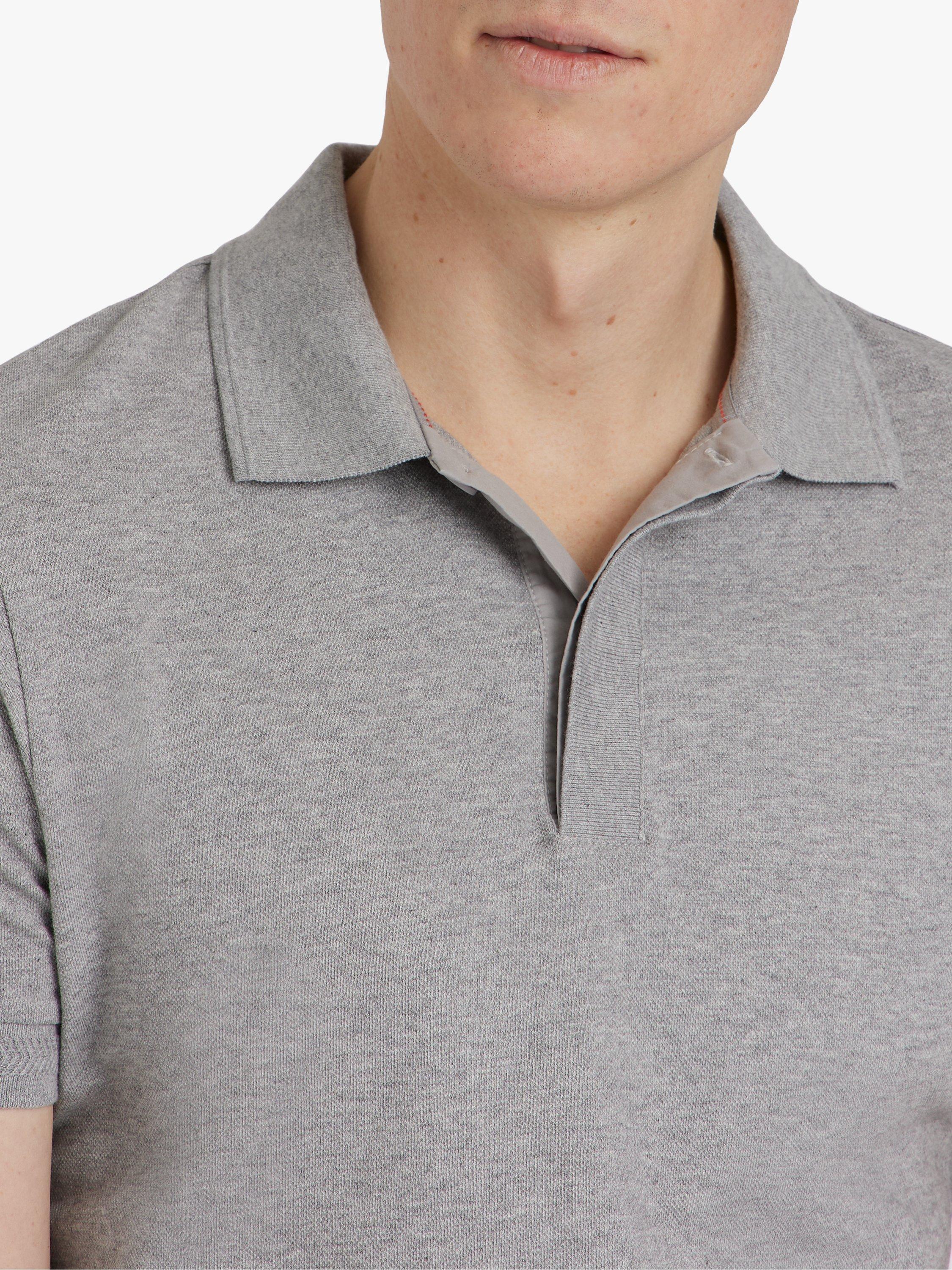 Product image 4 of 6, which shows SPOKE Pique Cotton Slim Fit Polo Shirt, Grey, S Short