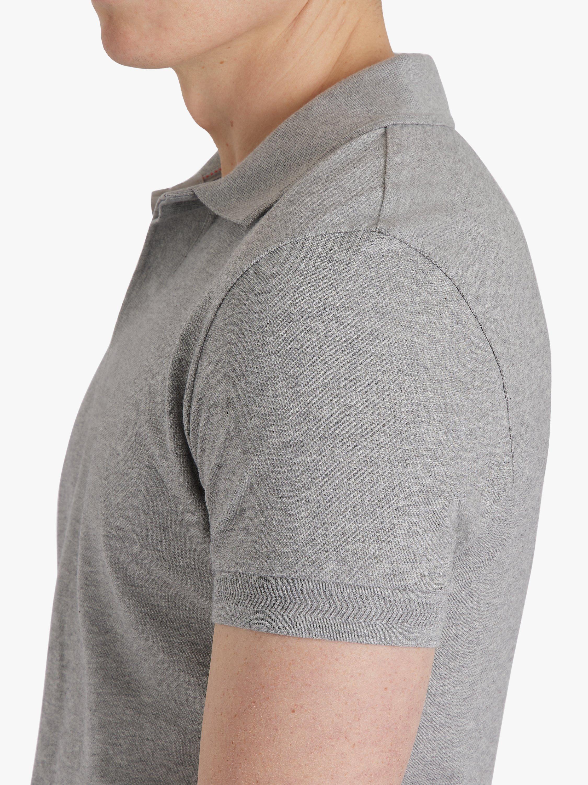 Product image 5 of 6, which shows SPOKE Pique Cotton Slim Fit Polo Shirt, Grey, S Short