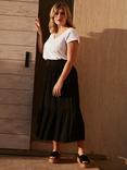 Live Unlimited Curve Crinkle Tiered Skirt, Black