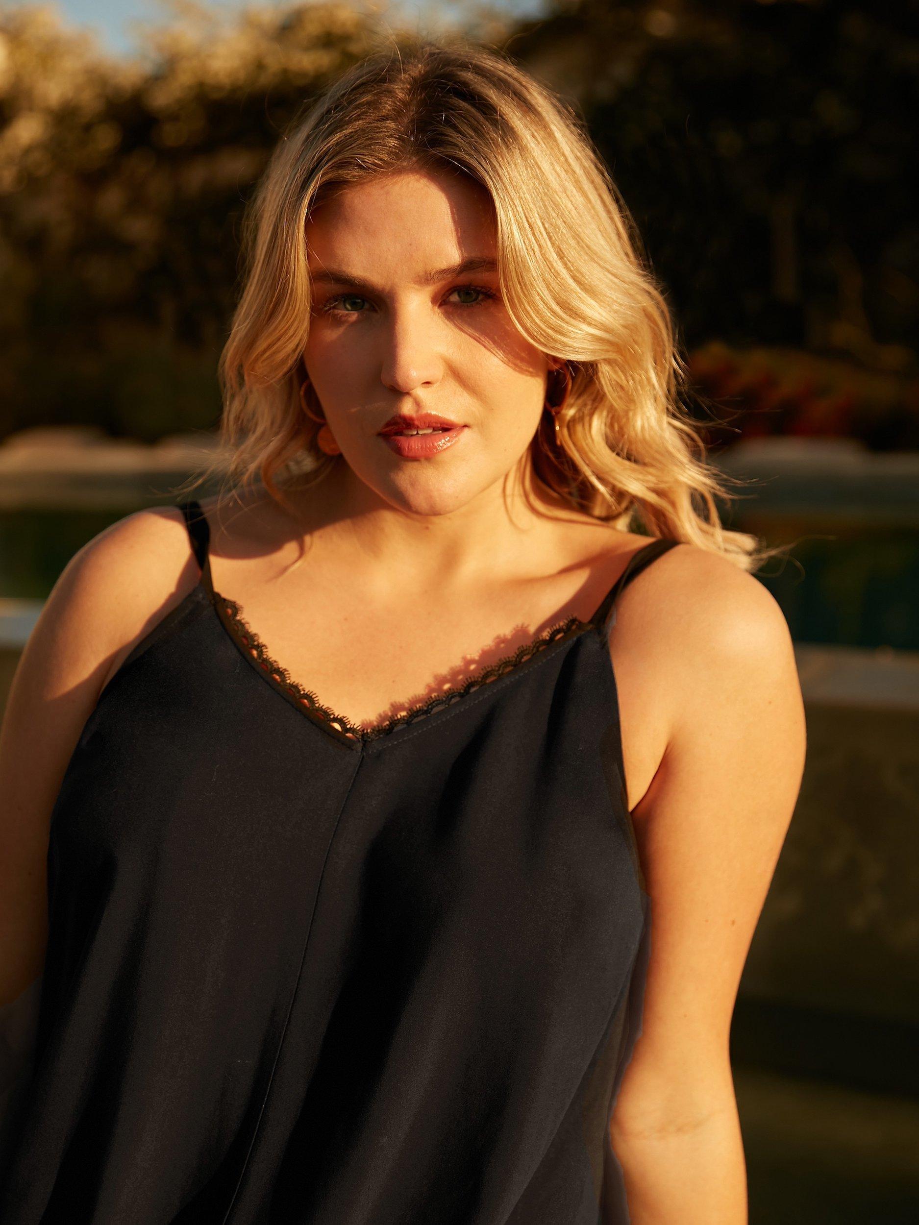 Product image 2 of 7, which shows Live Unlimited Curve Hanky Hem Dress, Black, 12