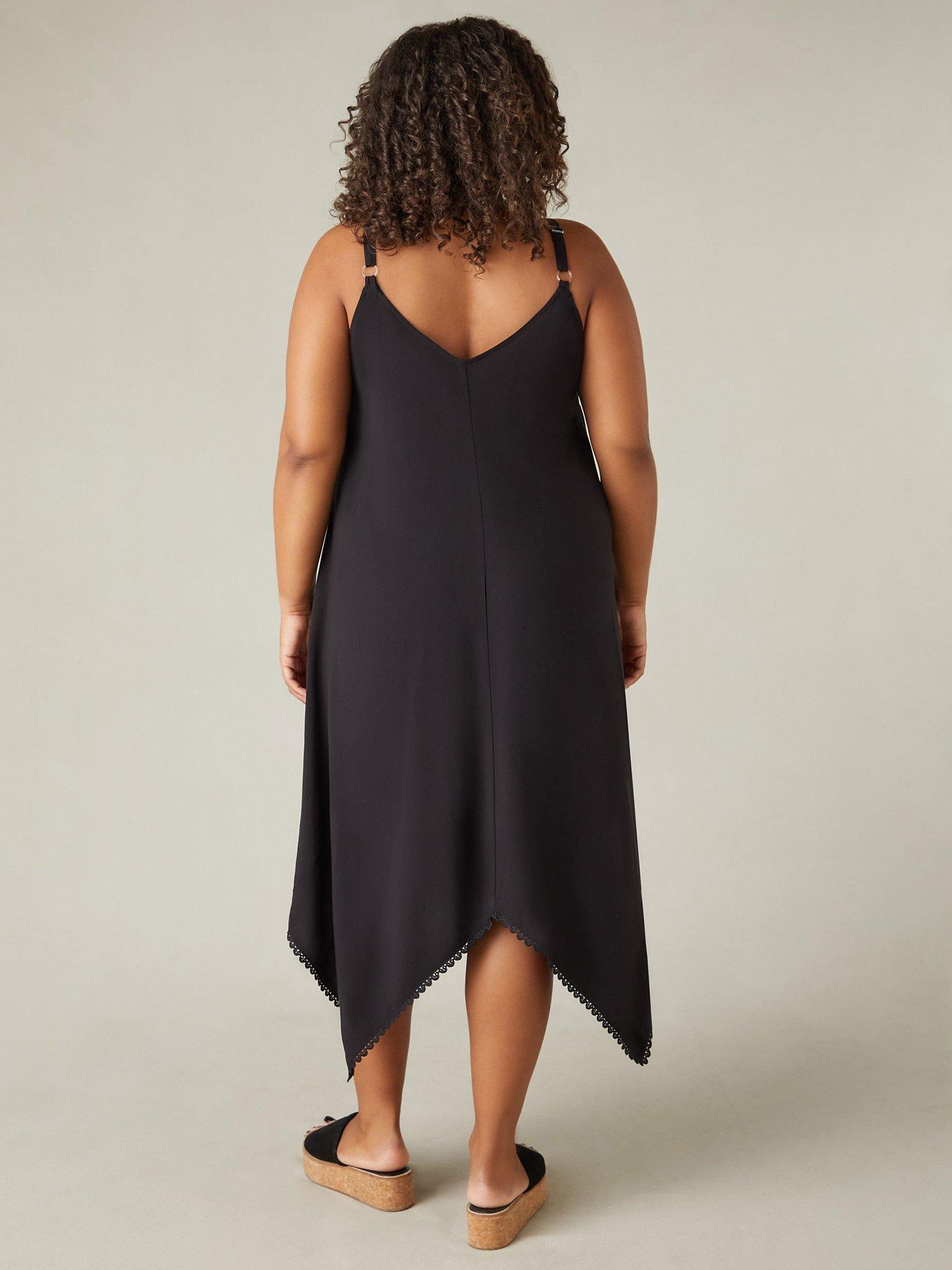 Product image 6 of 7, which shows Live Unlimited Curve Hanky Hem Dress, Black, 12