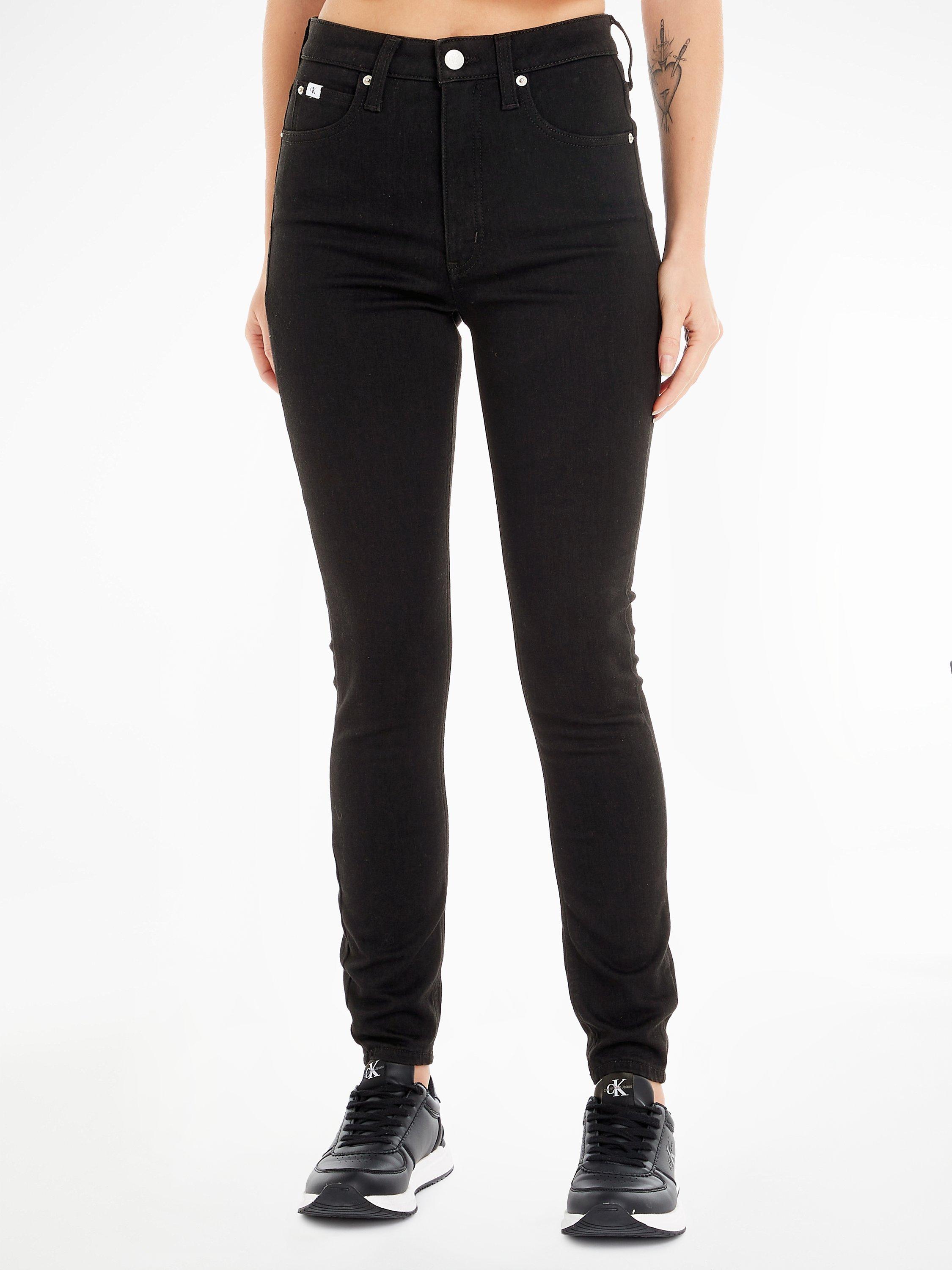 Black high waisted super skinny jeans best sale