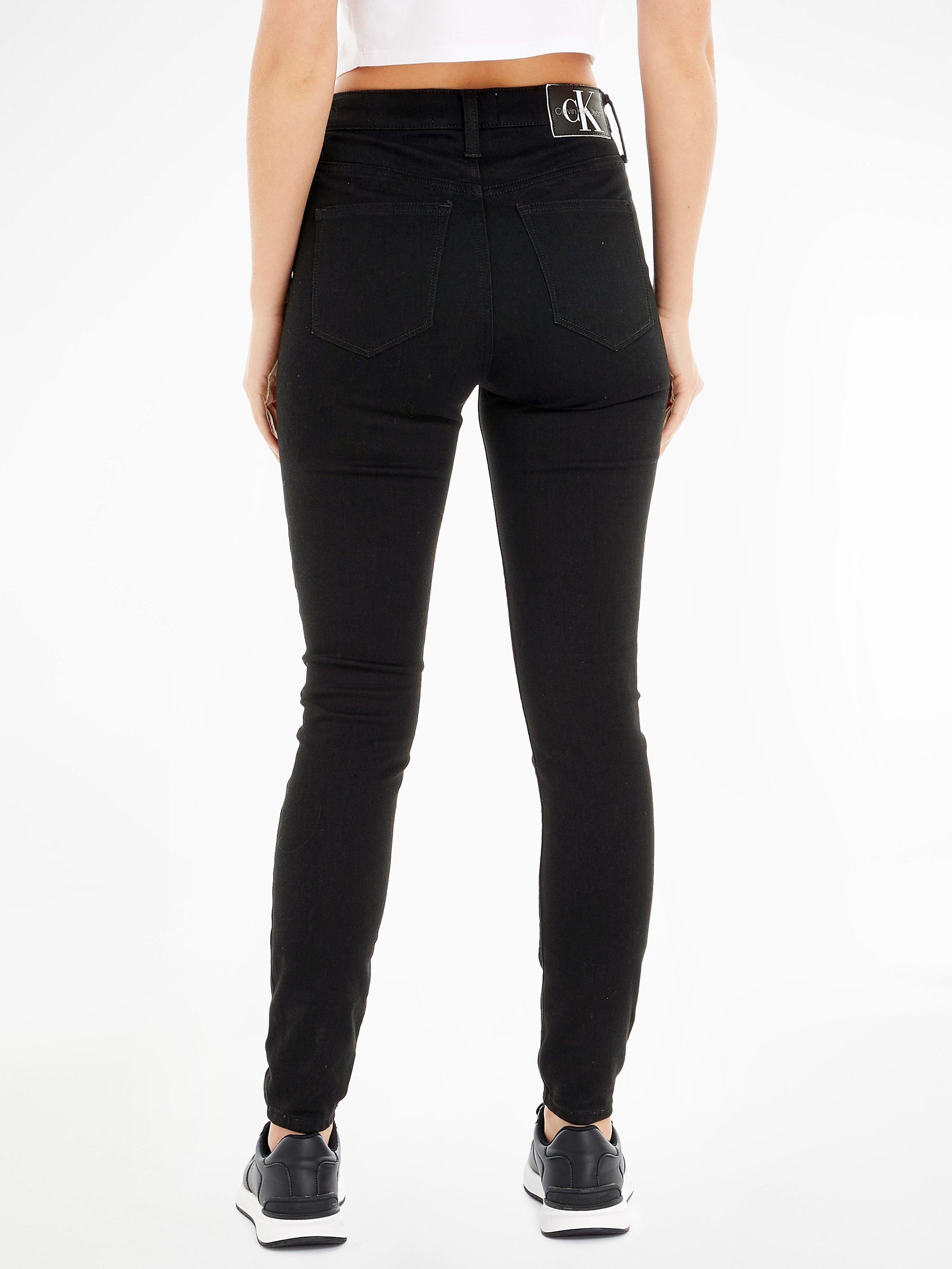 Product image 2 of 6, which shows Calvin Klein High Rise Super Skinny Jeans, Black, 25R