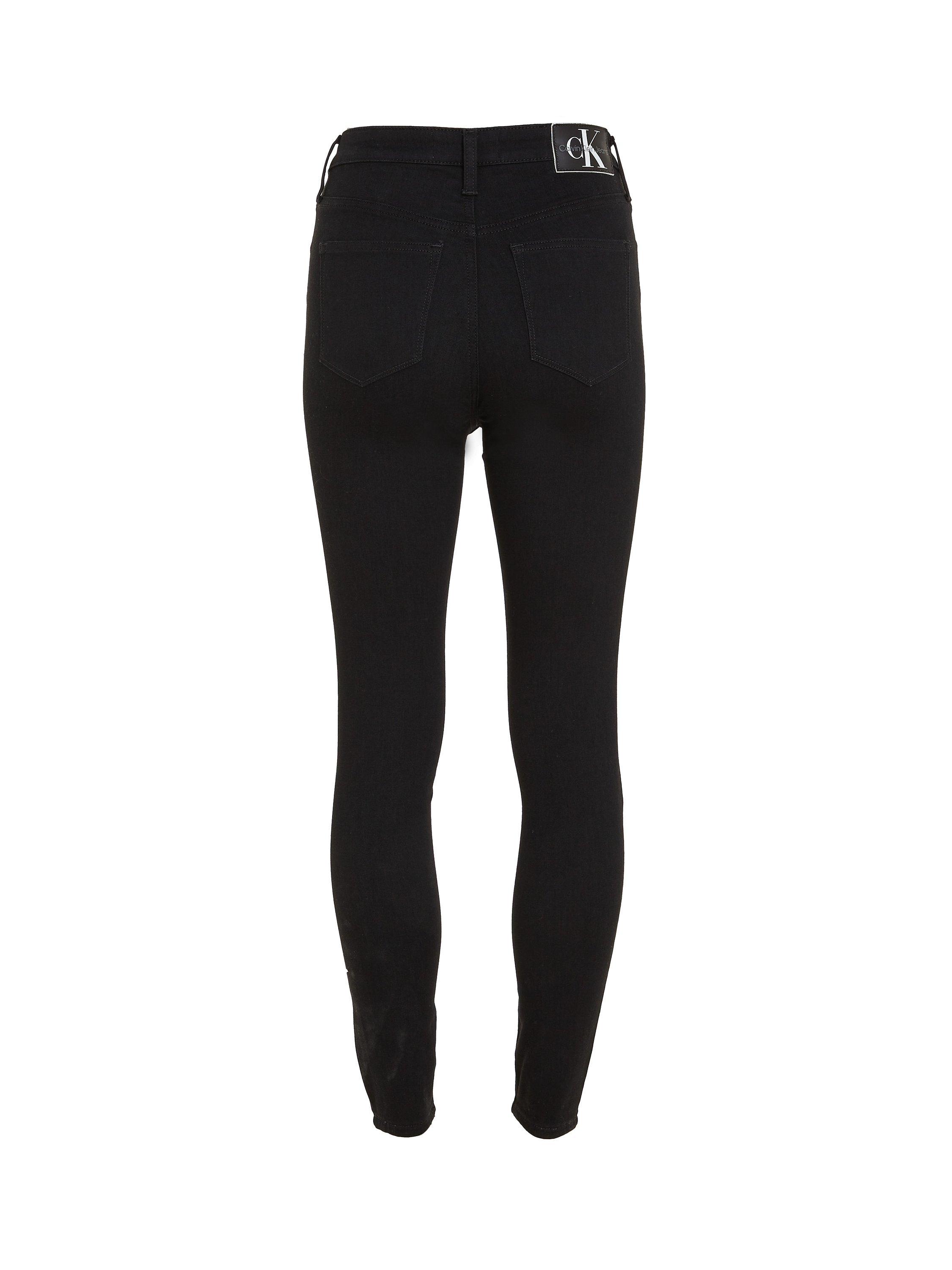 Product image 6 of 6, which shows Calvin Klein High Rise Super Skinny Jeans, Black, 25R