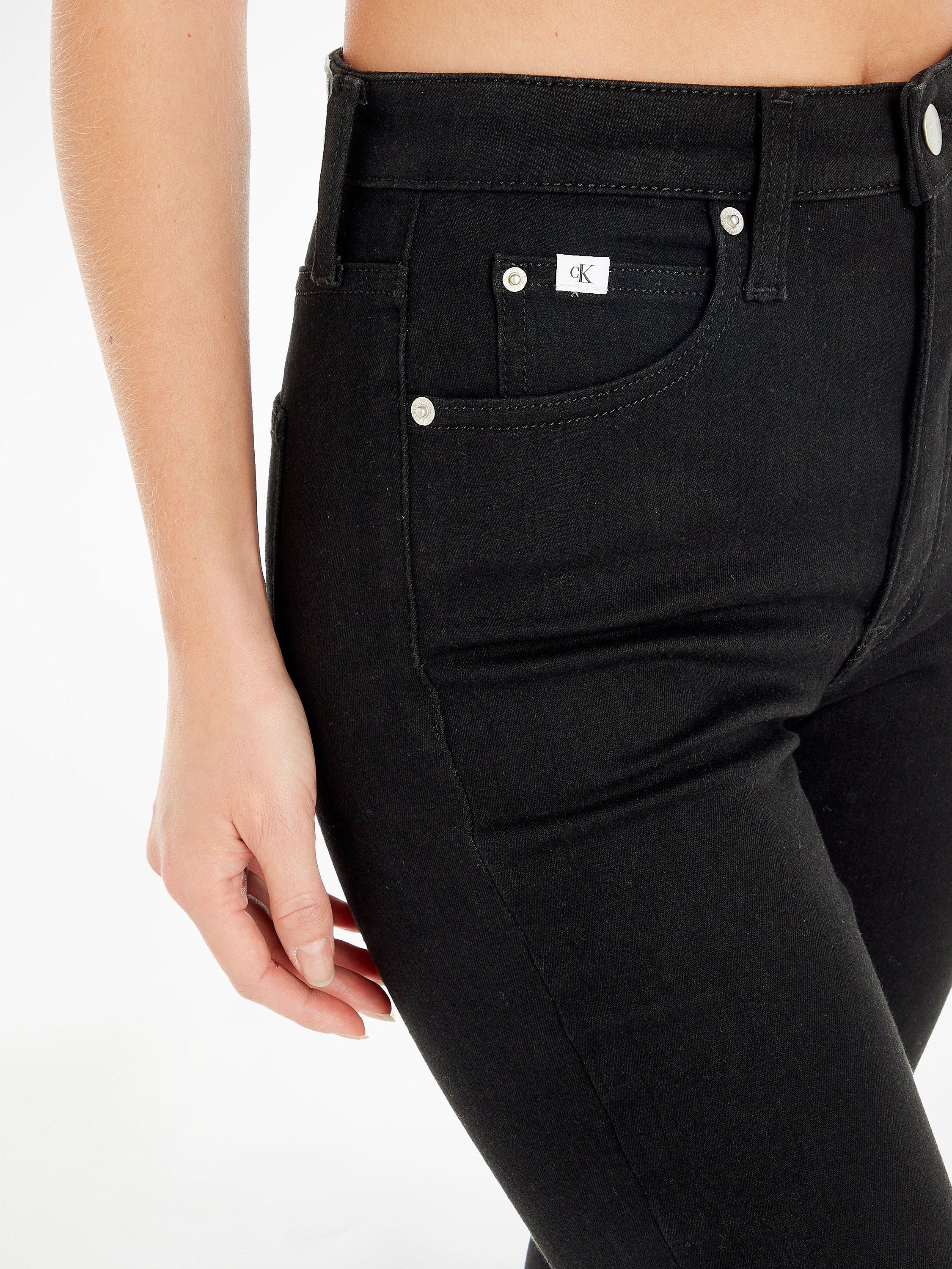 Product image 3 of 6, which shows Calvin Klein High Rise Super Skinny Jeans, Black, 25R