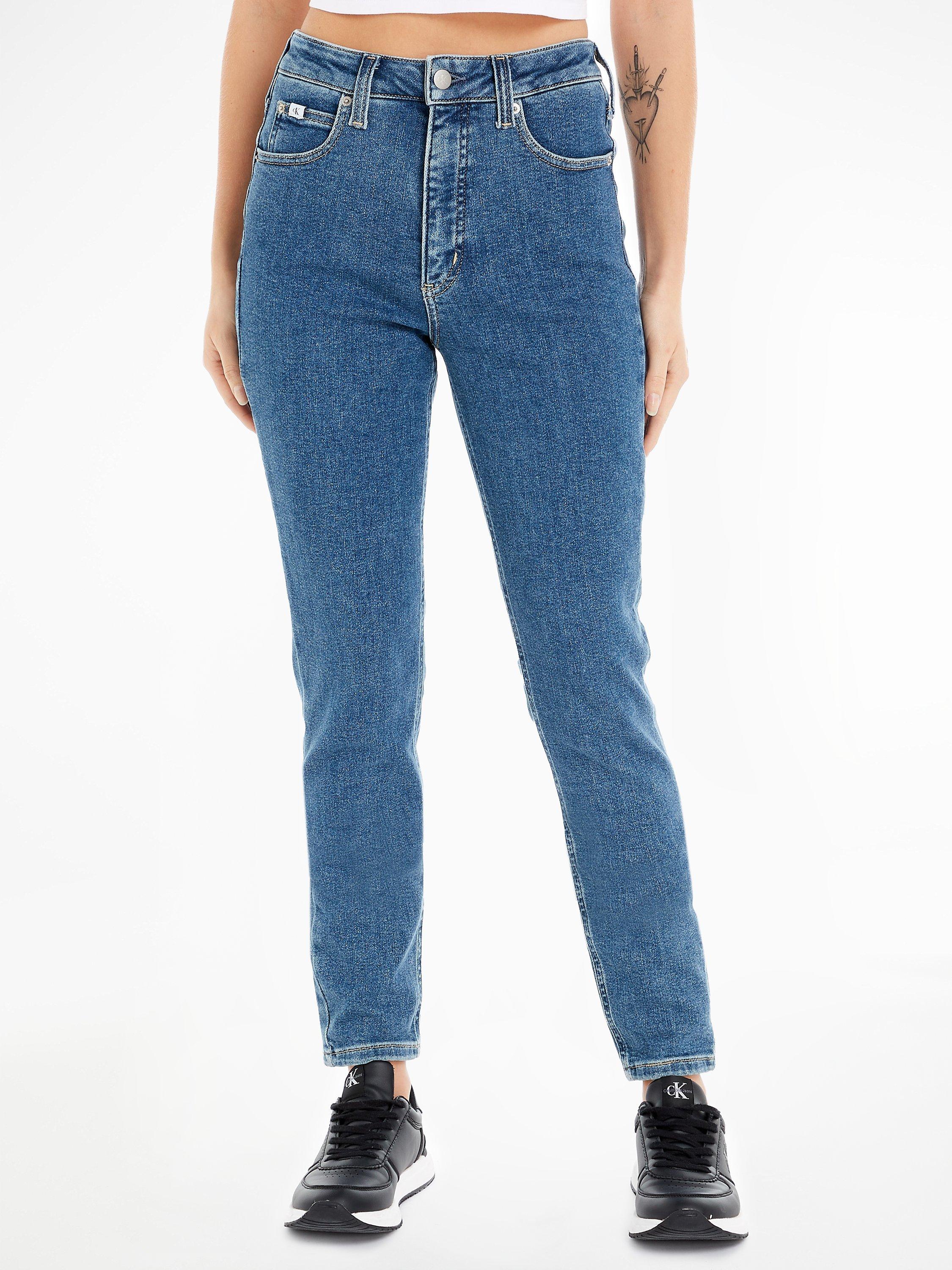 Product image 1 of 6, which shows Calvin Klein High Rise Skinny Jeans, Medium Blue, 24S