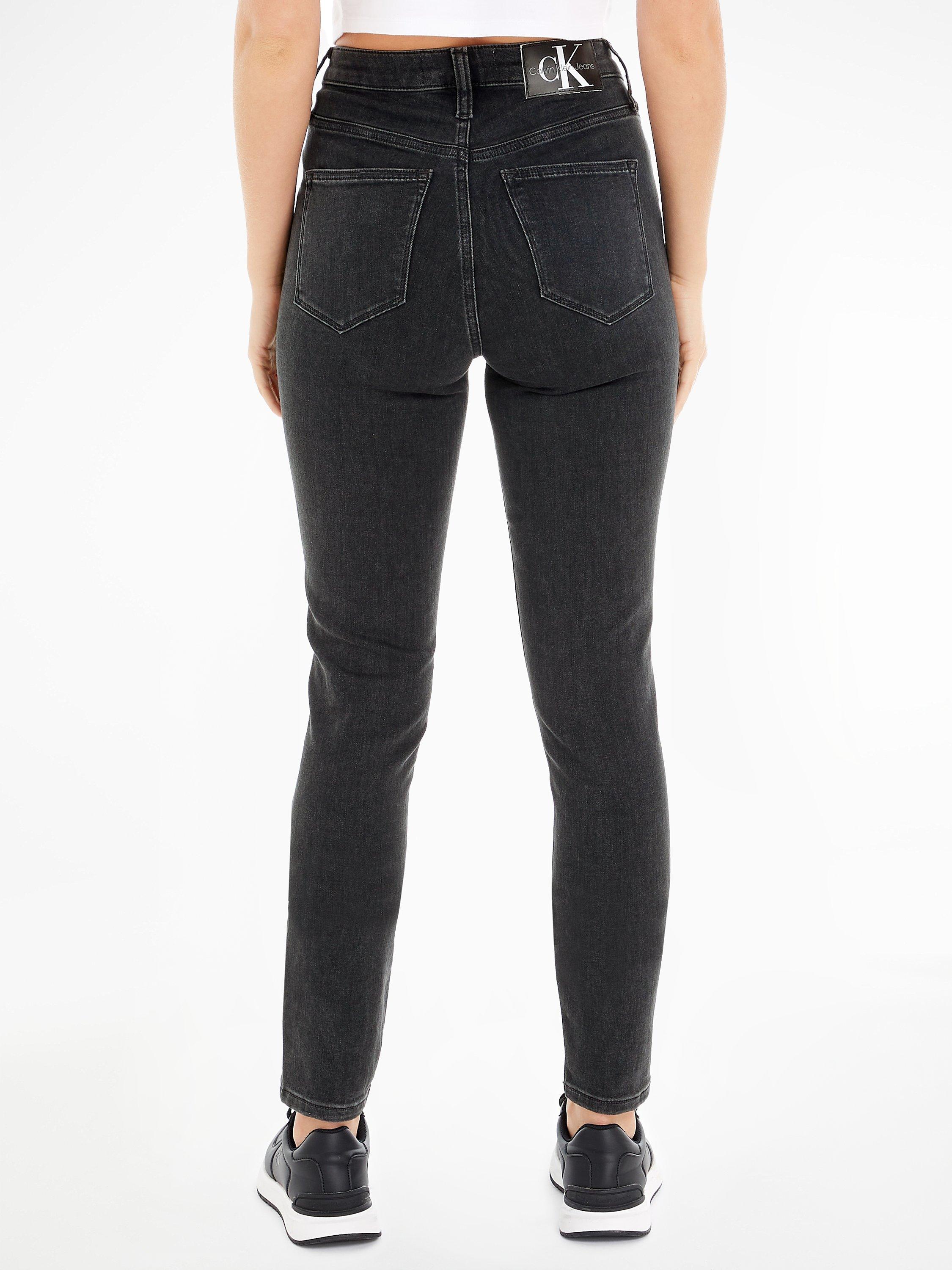 Product image 2 of 6, which shows Calvin Klein High Rise Skinny Jeans, Black, 24S