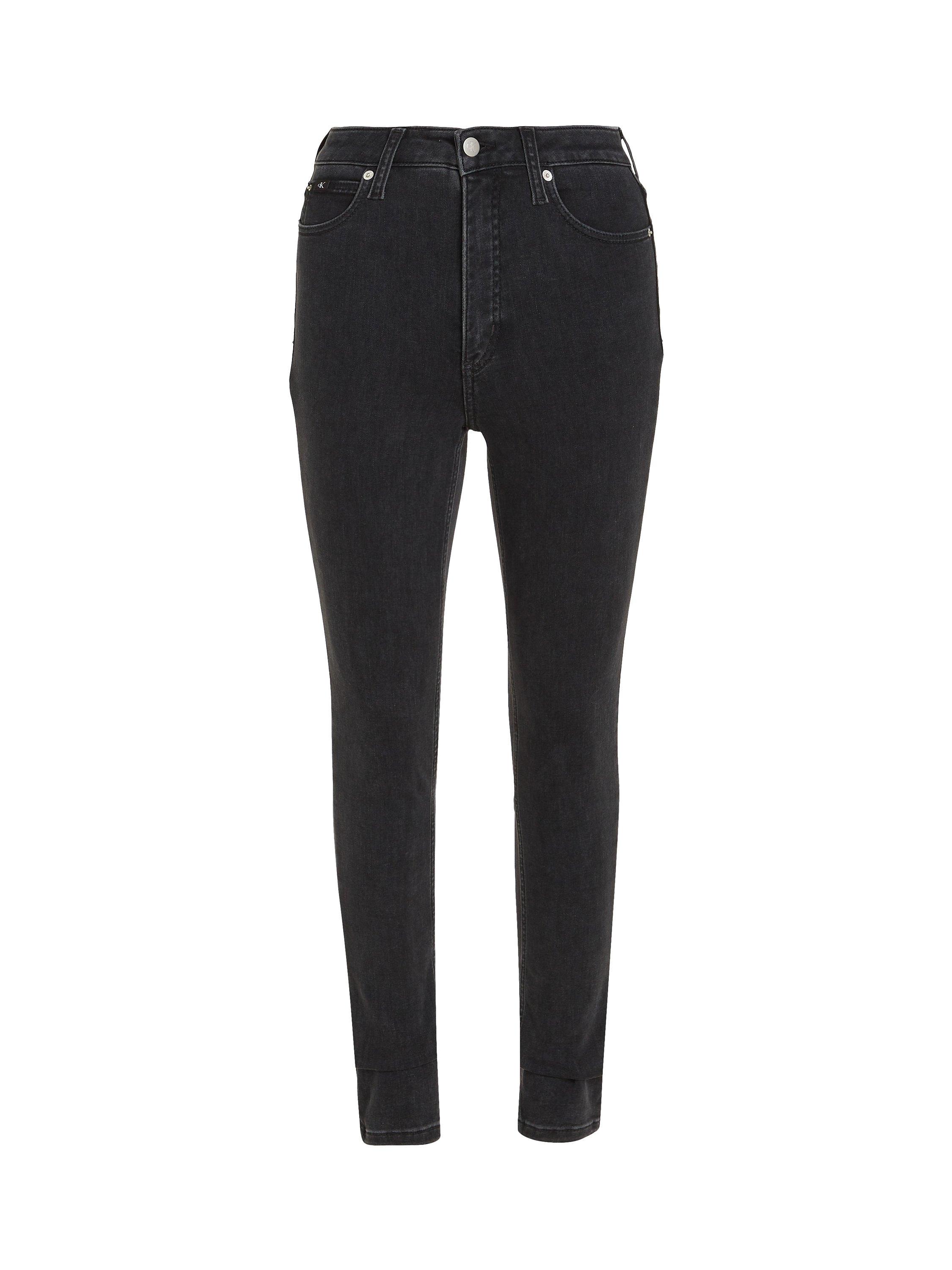 Product image 5 of 6, which shows Calvin Klein High Rise Skinny Jeans, Black, 24S