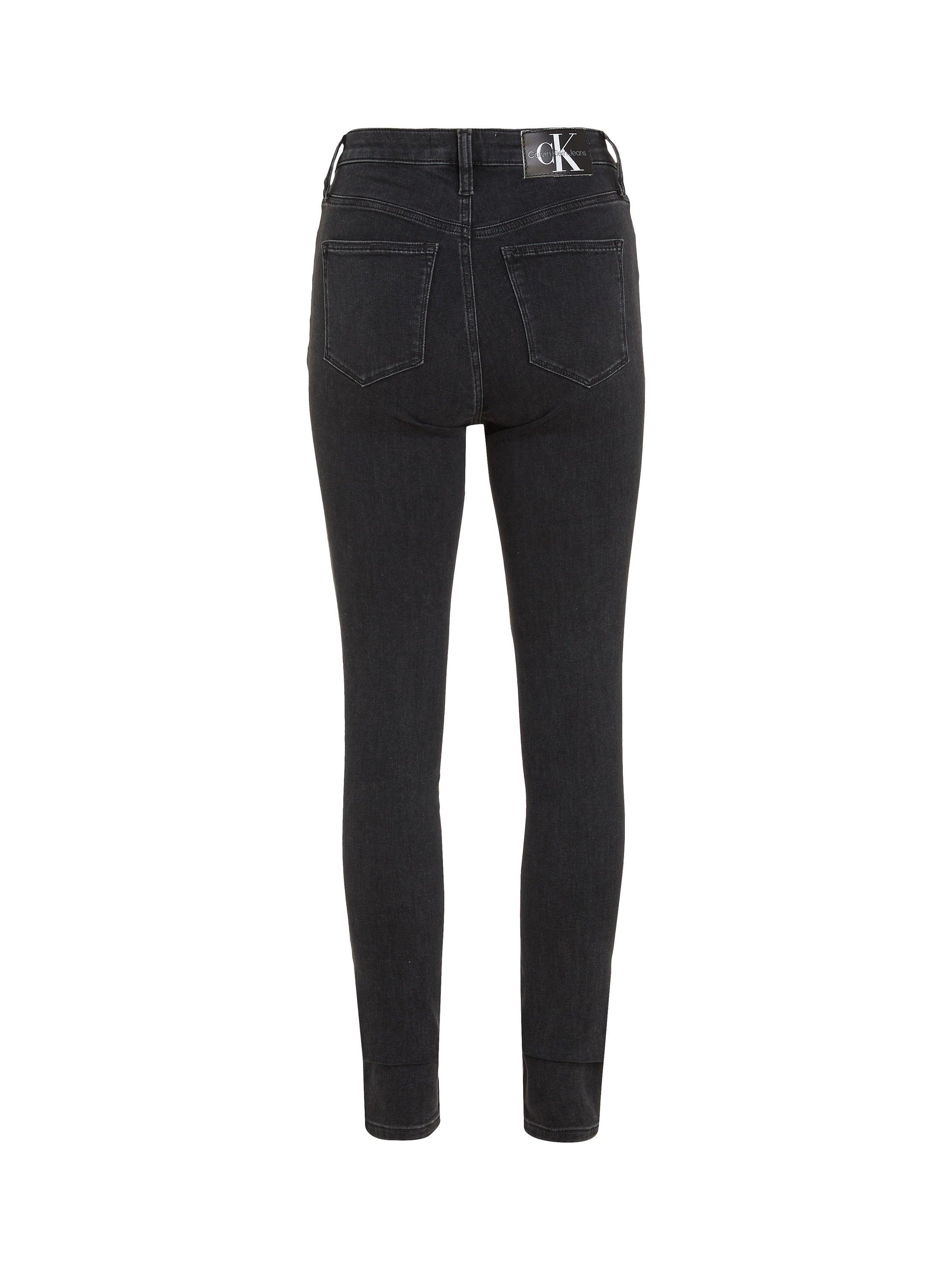 Product image 6 of 6, which shows Calvin Klein High Rise Skinny Jeans, Black, 24S