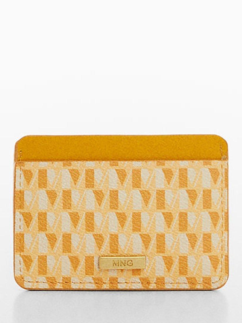 Mango Ivan Printed Logo Card Holder, Yellow, One Size