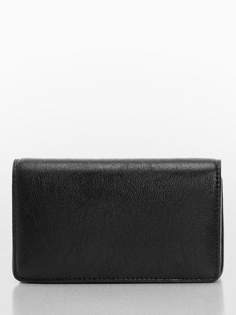 Mango Eric Flap Over Chain Bag, Black, One Size