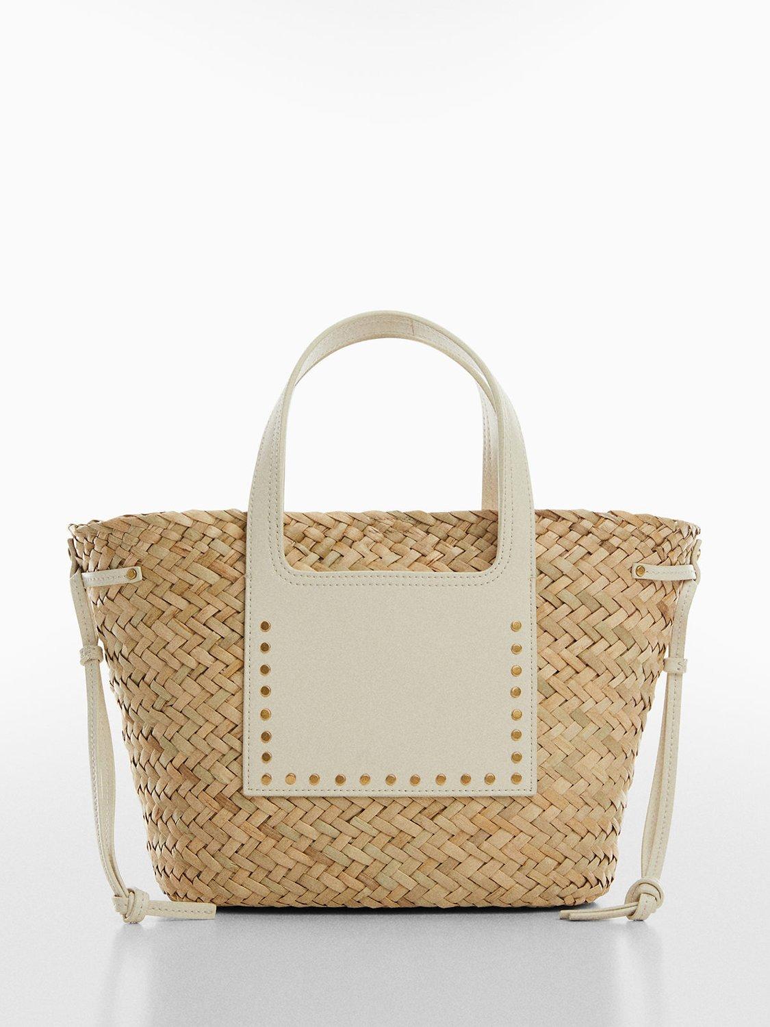 Mango Taormina Small Woven Basket Bag, Natural/Cream, One Size