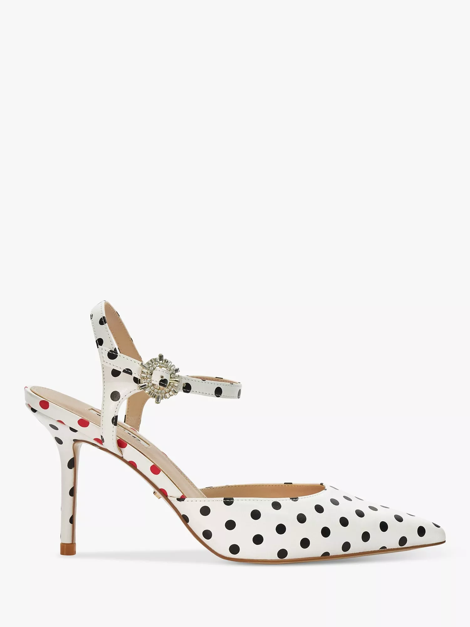 Dune Catwalk Polka Dot High Heel Court Shoes Multi