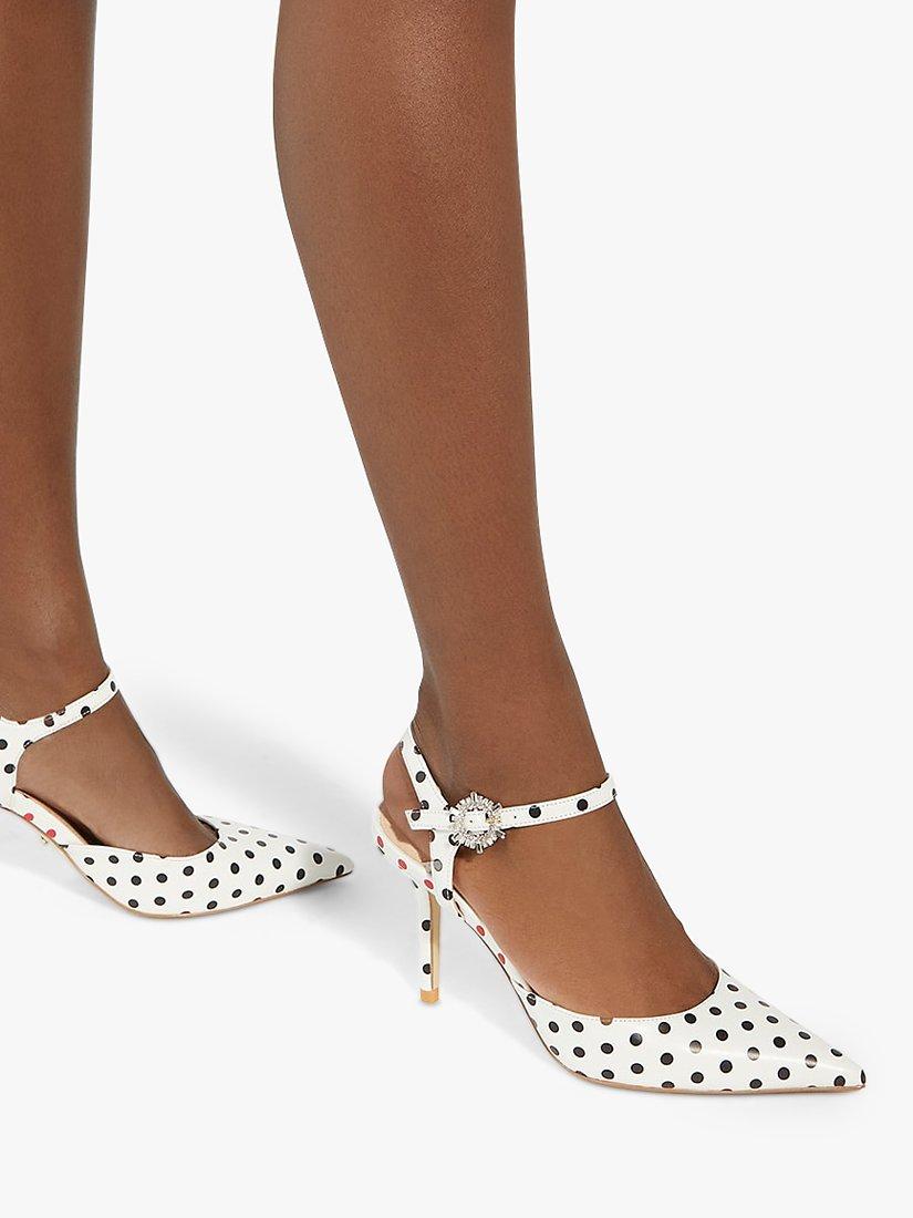 Dune Catwalk Polka Dot High Heel Court Shoes Multi