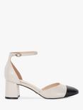 Dune Careless Leather Contrast Toe Heeled Courts