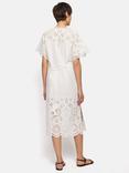 Jigsaw Broderie Kaftan Midi Dress, White