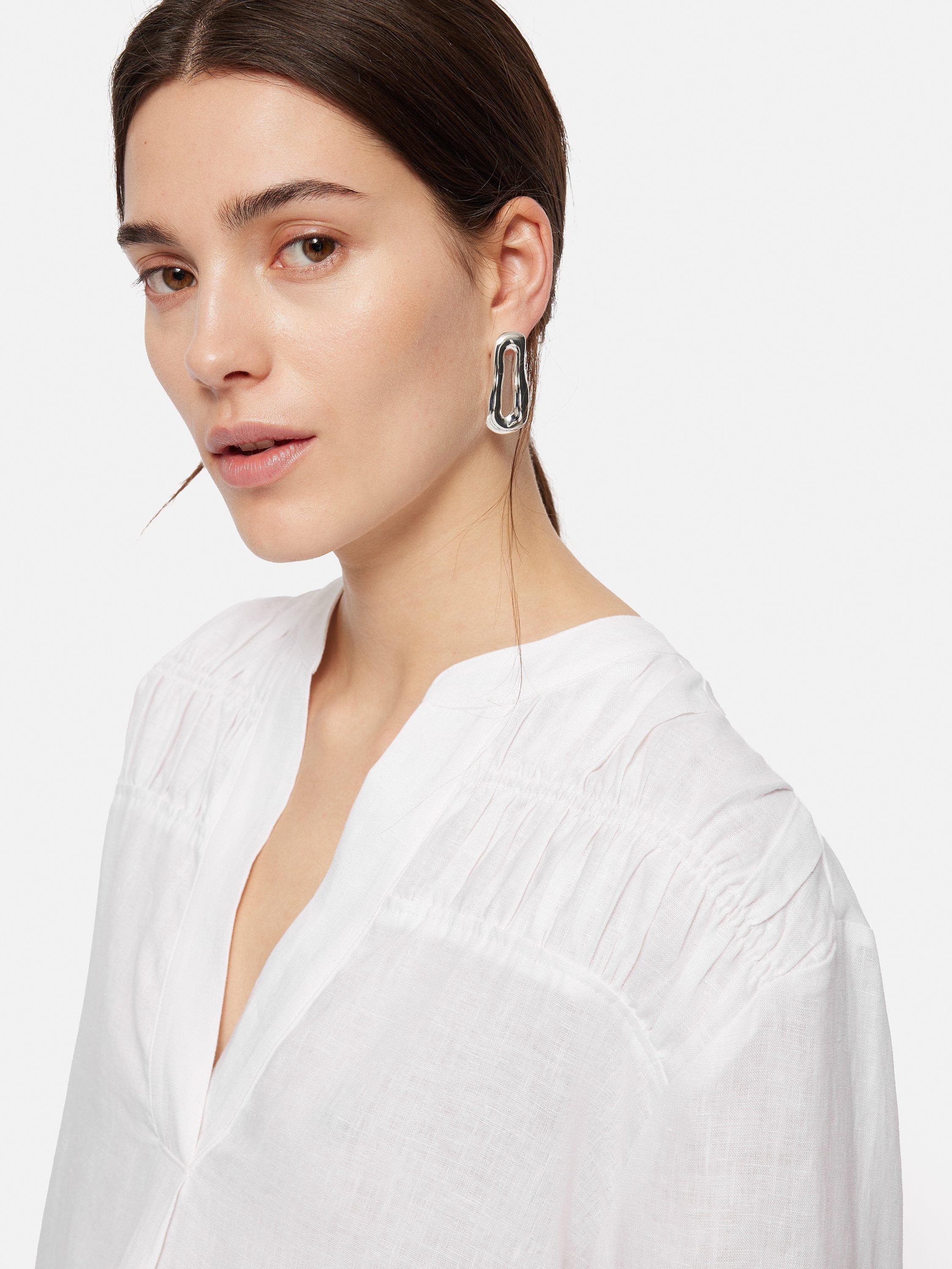 Jigsaw Linen Kaftan Dress White