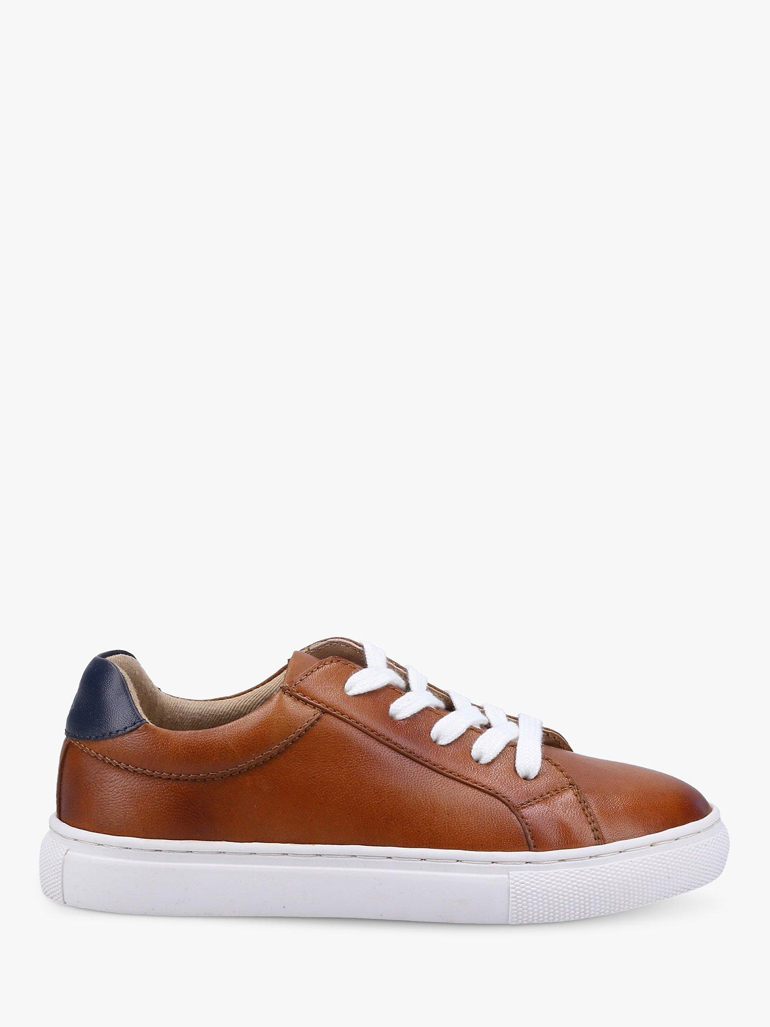 Hush Puppies Kids' Mini Colton Leather Trainers, Tan