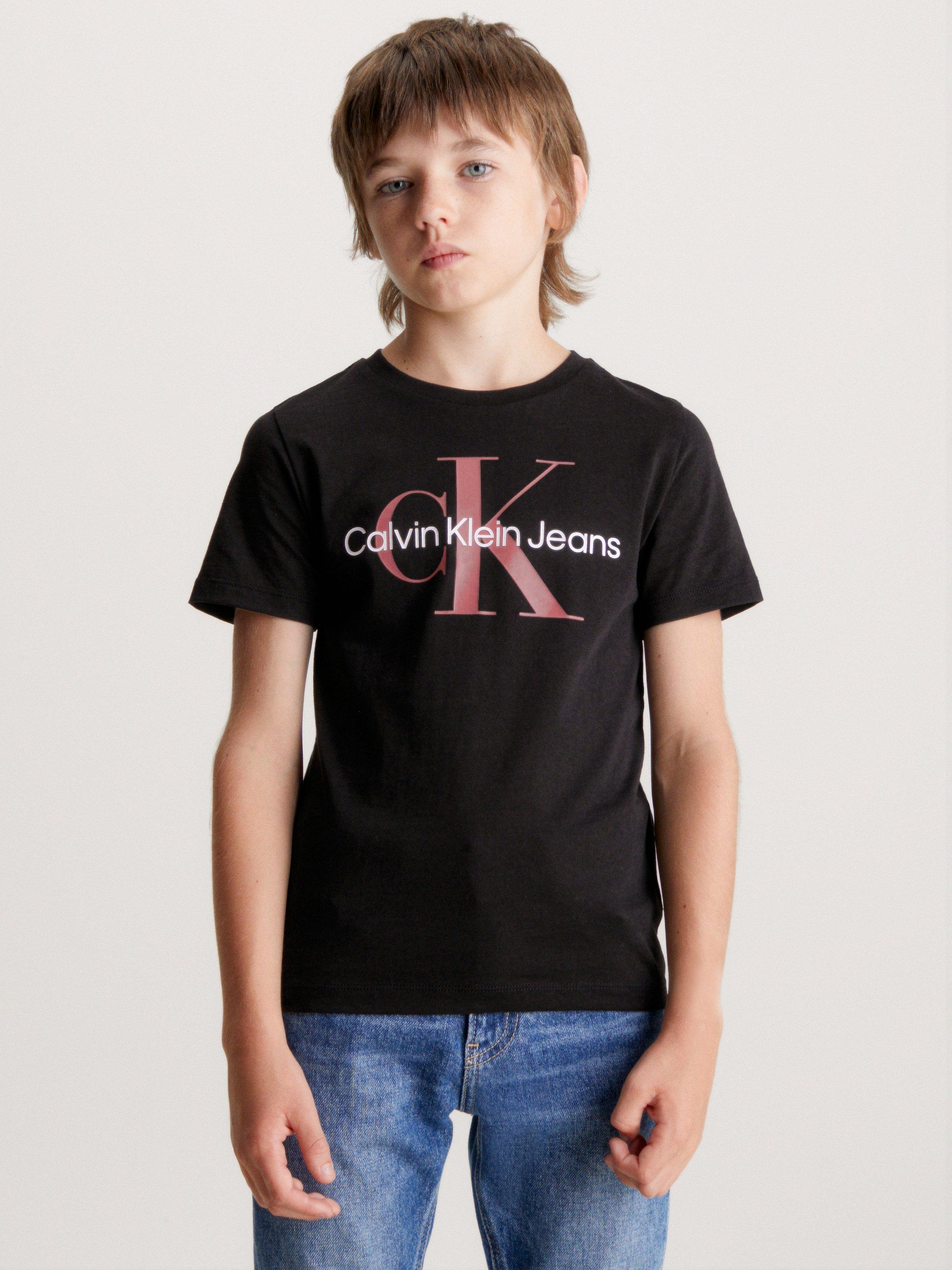 Calvin Klein Kids Cotton Monogram Logo T Shirt