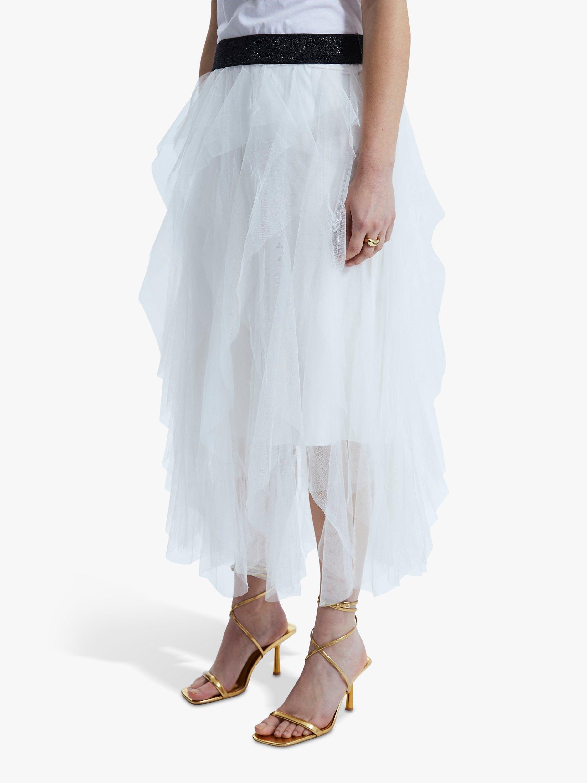 Product image 3 of 4, which shows James Lakeland Organza Ruffled Skirt, White, 8