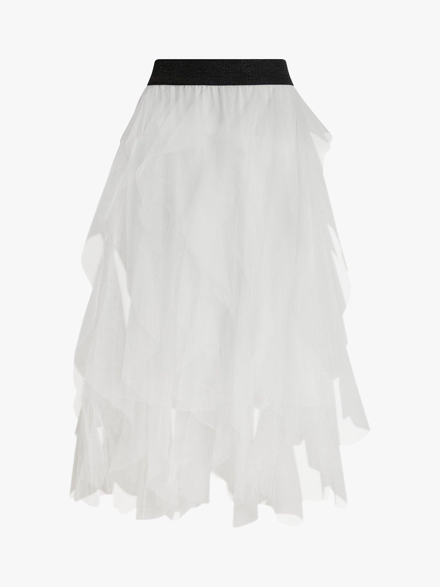 Product image 4 of 4, which shows James Lakeland Organza Ruffled Skirt, White, 8
