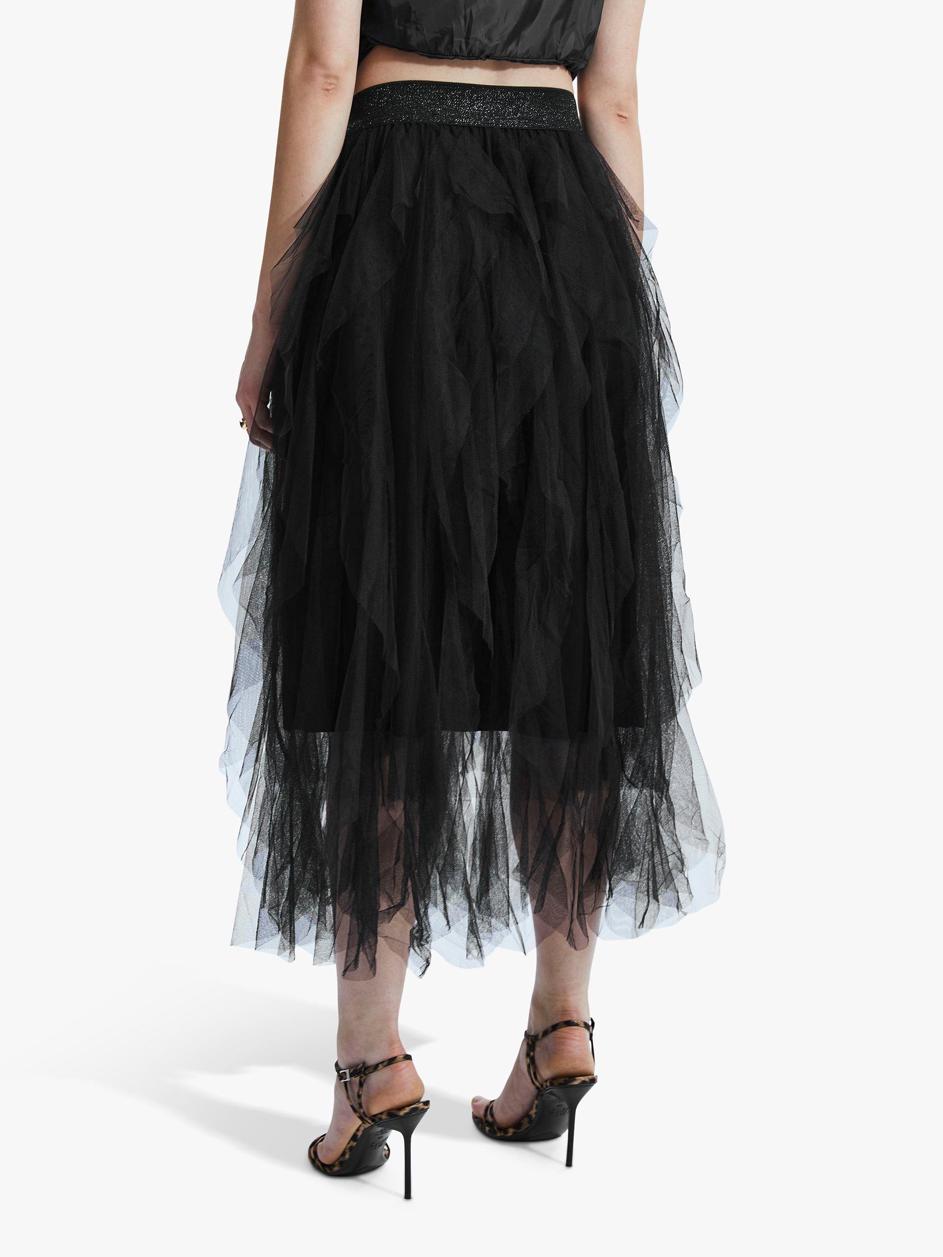 Product image 3 of 5, which shows James Lakeland Organza Ruffled Skirt, Black, 8