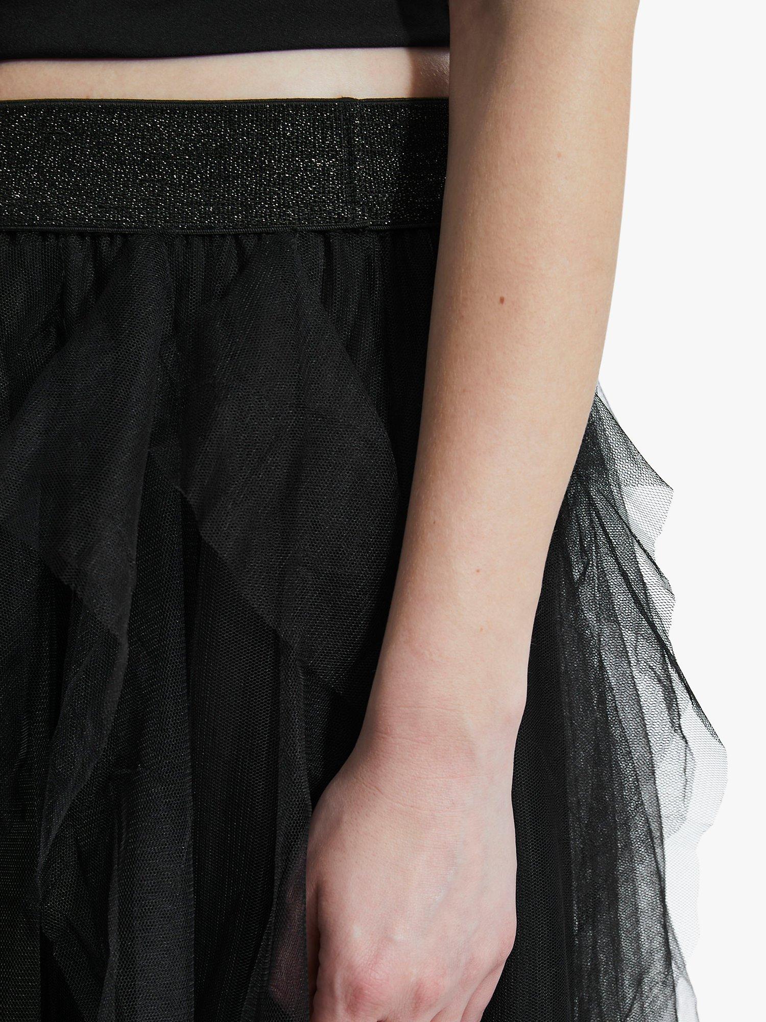 Product image 4 of 5, which shows James Lakeland Organza Ruffled Skirt, Black, 8