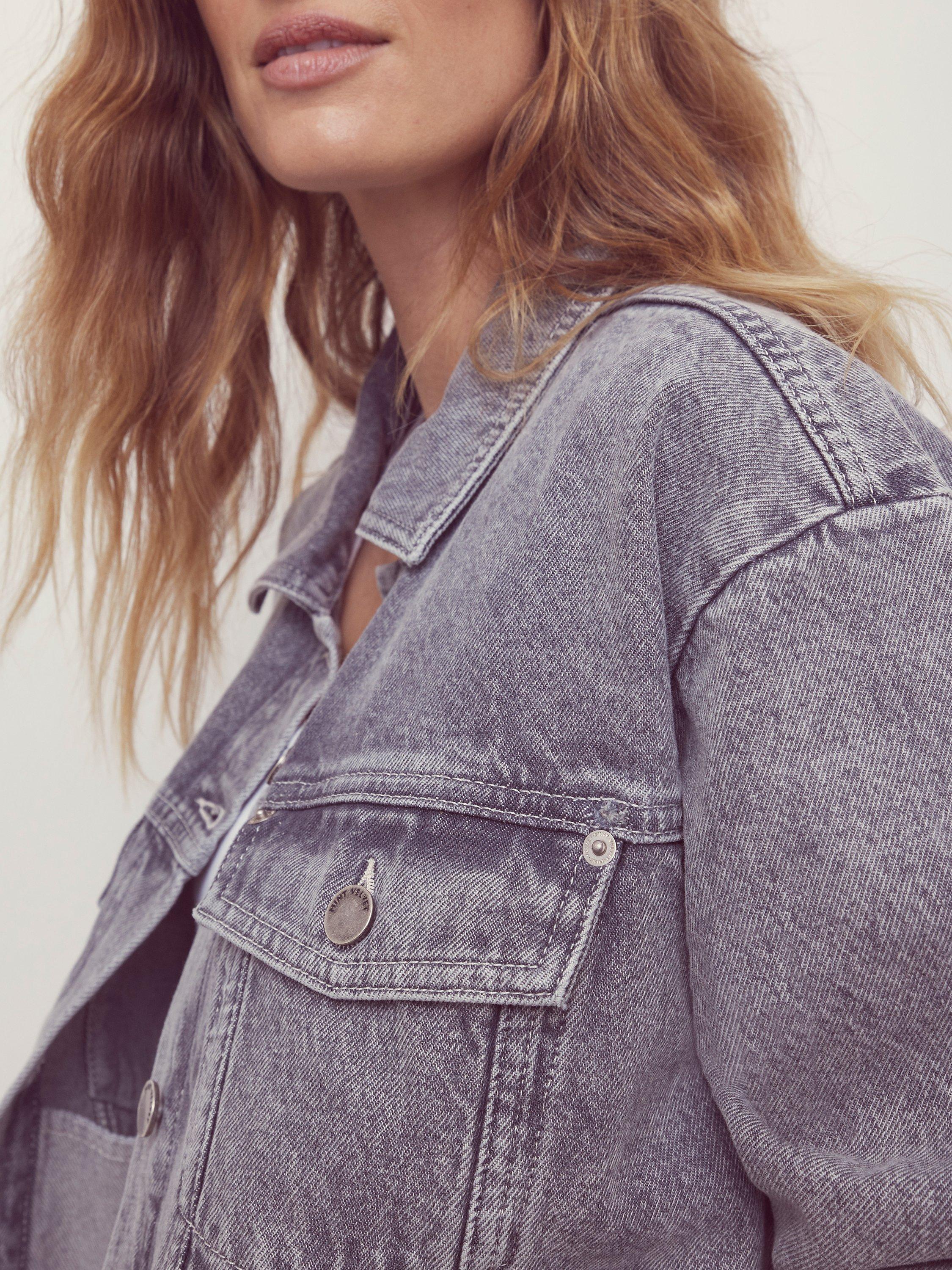 Mint Velvet Denim Trucker Jacket Grey