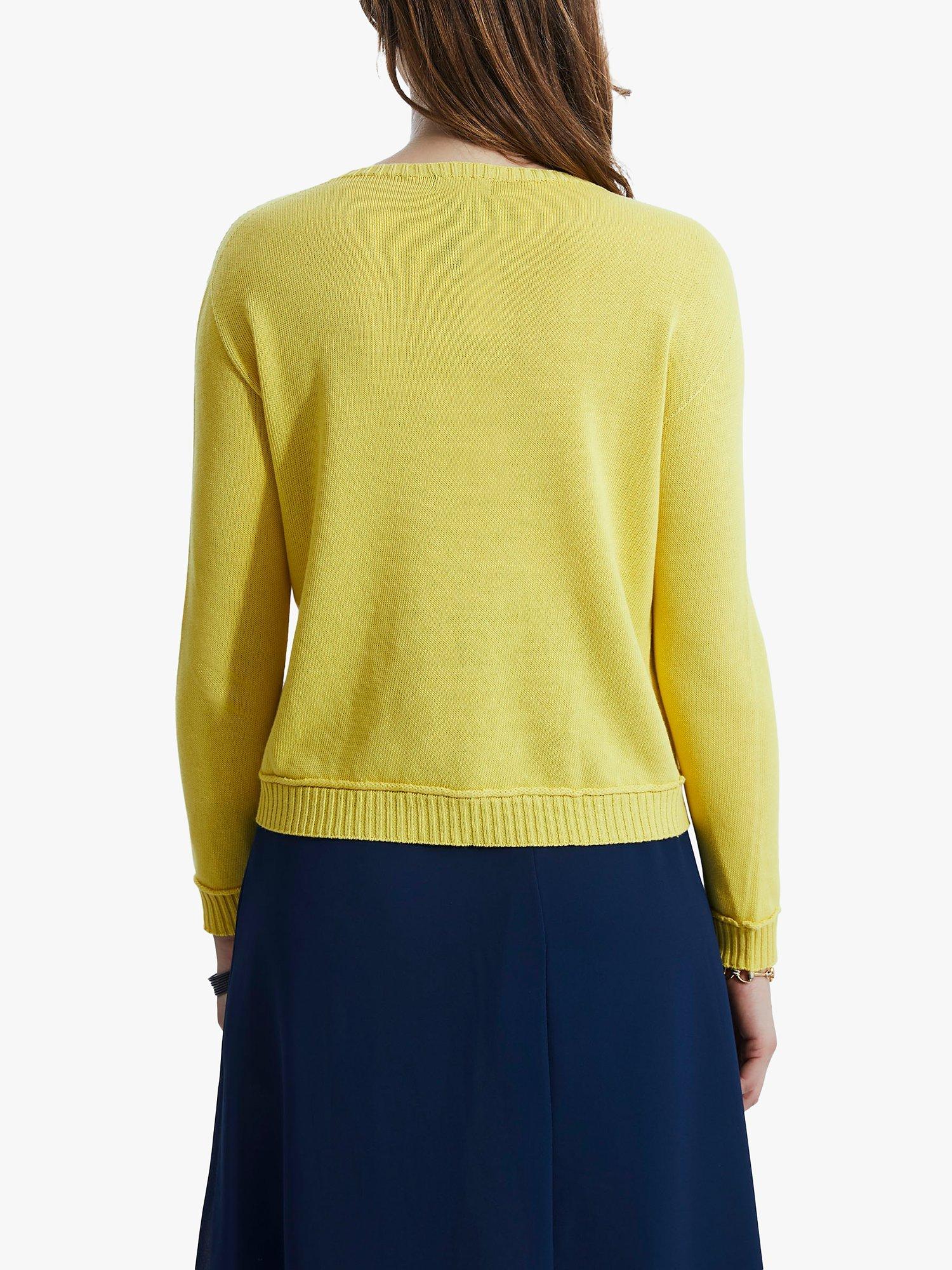 Product image 2 of 5, which shows James Lakeland Scoop Neck Piped Edge Knit Jumper, Yellow, 8
