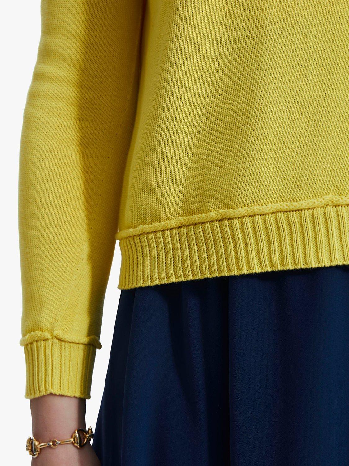 Product image 3 of 5, which shows James Lakeland Scoop Neck Piped Edge Knit Jumper, Yellow, 8