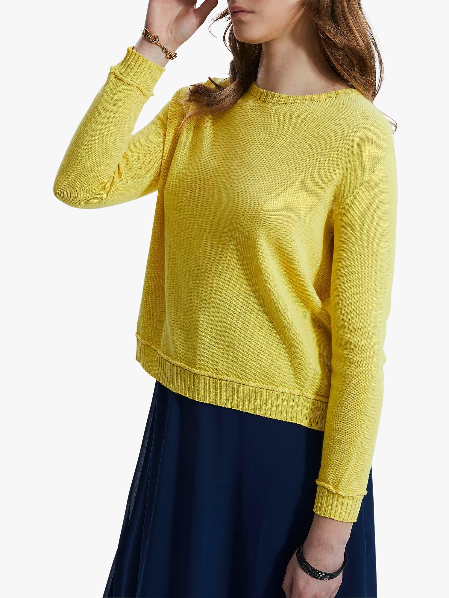 Product image 4 of 5, which shows James Lakeland Scoop Neck Piped Edge Knit Jumper, Yellow, 8