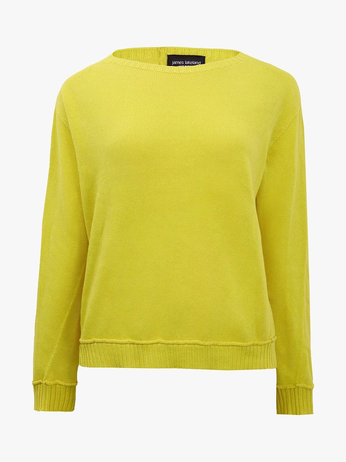 Product image 5 of 5, which shows James Lakeland Scoop Neck Piped Edge Knit Jumper, Yellow, 8
