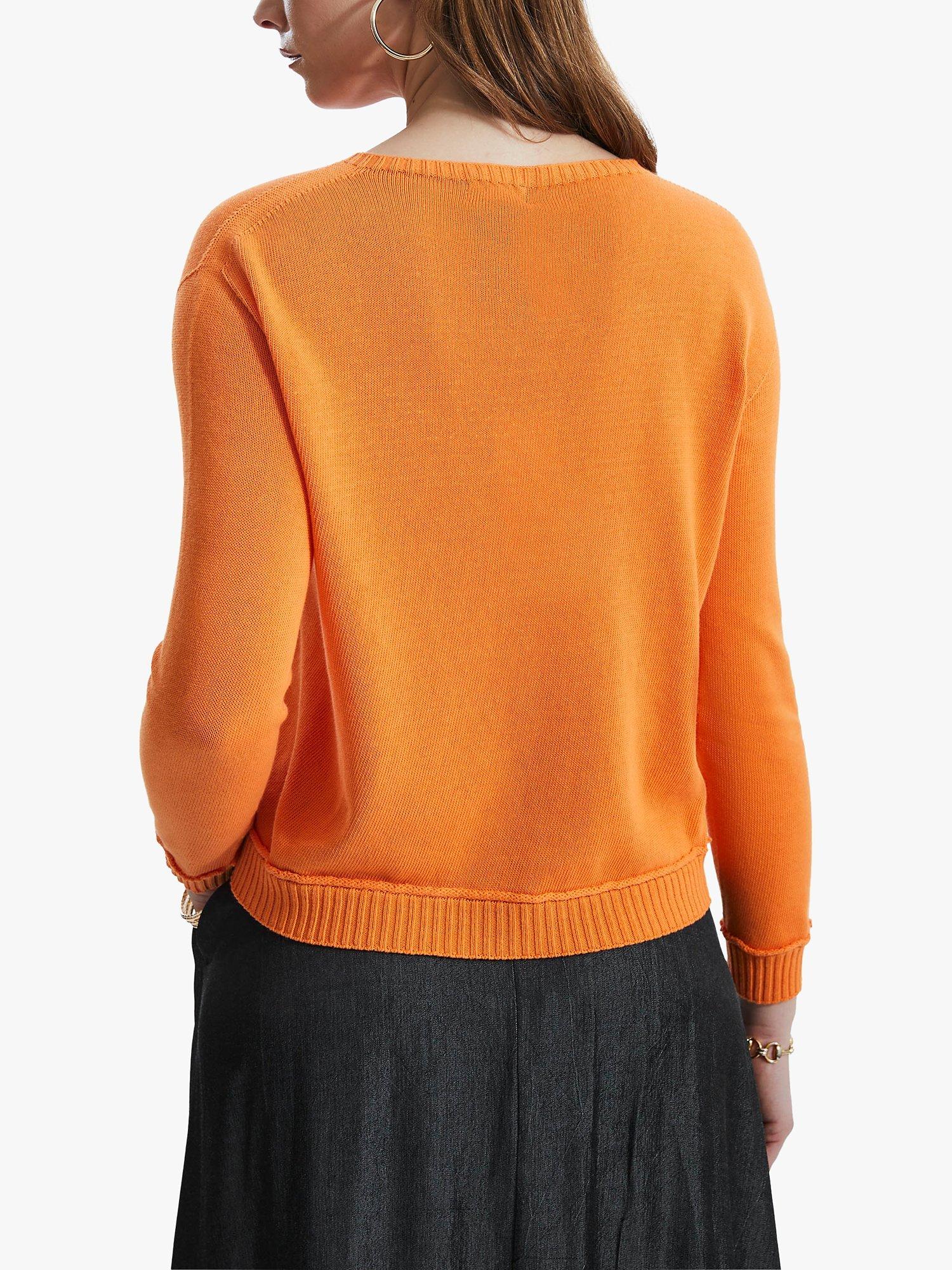 Product image 2 of 5, which shows James Lakeland Scoop Neck Piped Edge Knit Jumper, Orange, 8